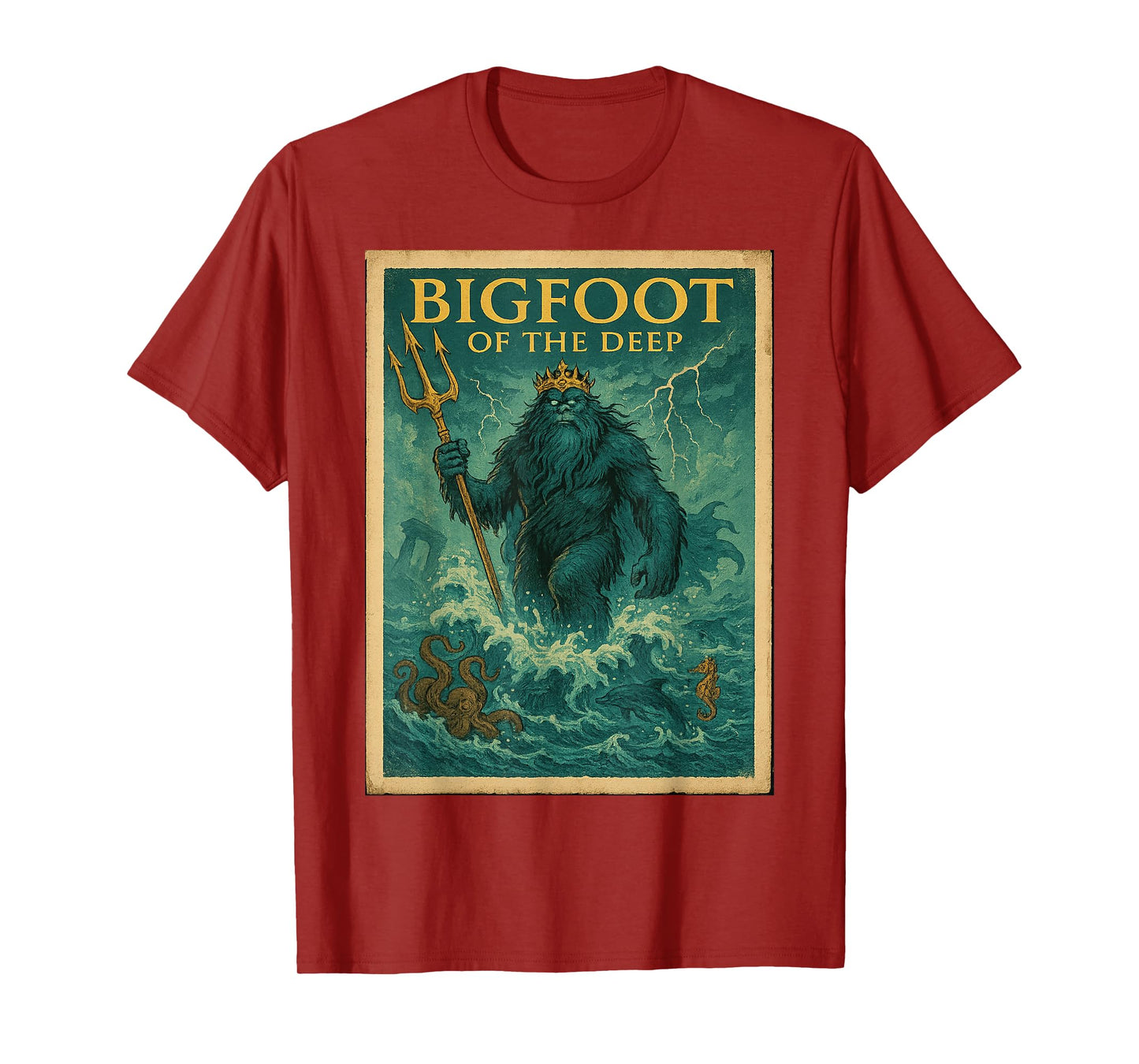 Bigfoot Poseidon Shirt | Sea God Cryptid T-Shirt