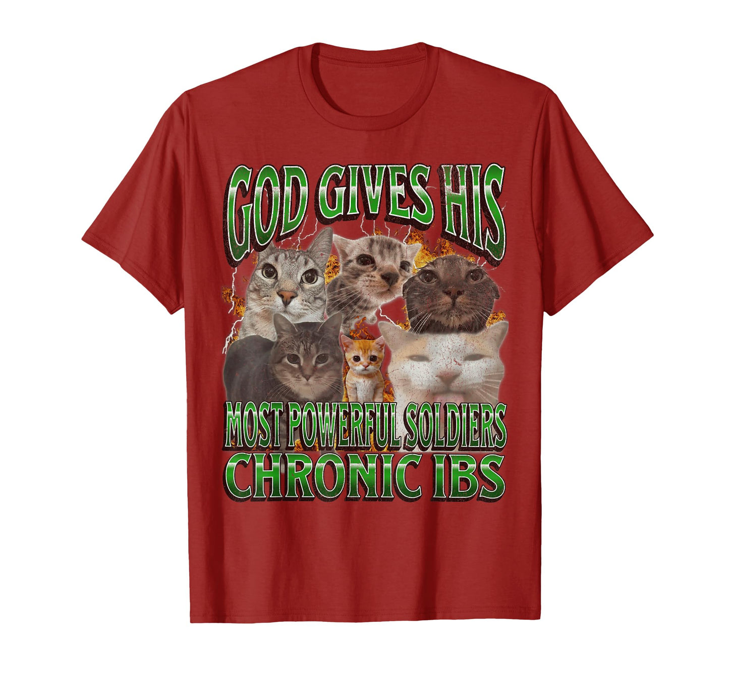 God Gives His Most Powerful IBS Funny Cat Meme Bootleg T-Shirt