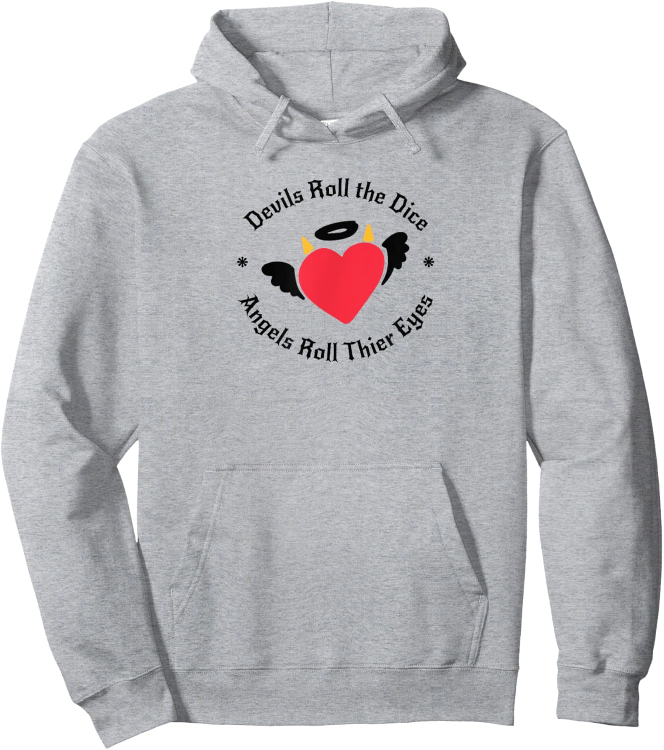Devil Dice Quotes Halloween Doodles Devil Angel Cute Hoodie - Hoodie | Ash