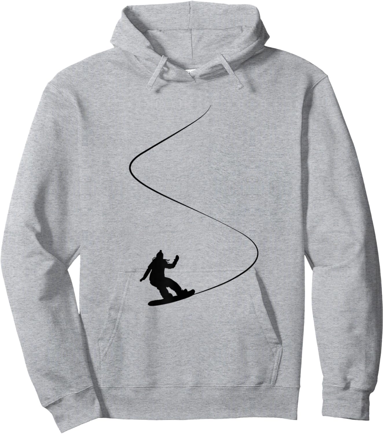 Drawn Simple Snowboard Girl Hoodie - Hoodie | Ash