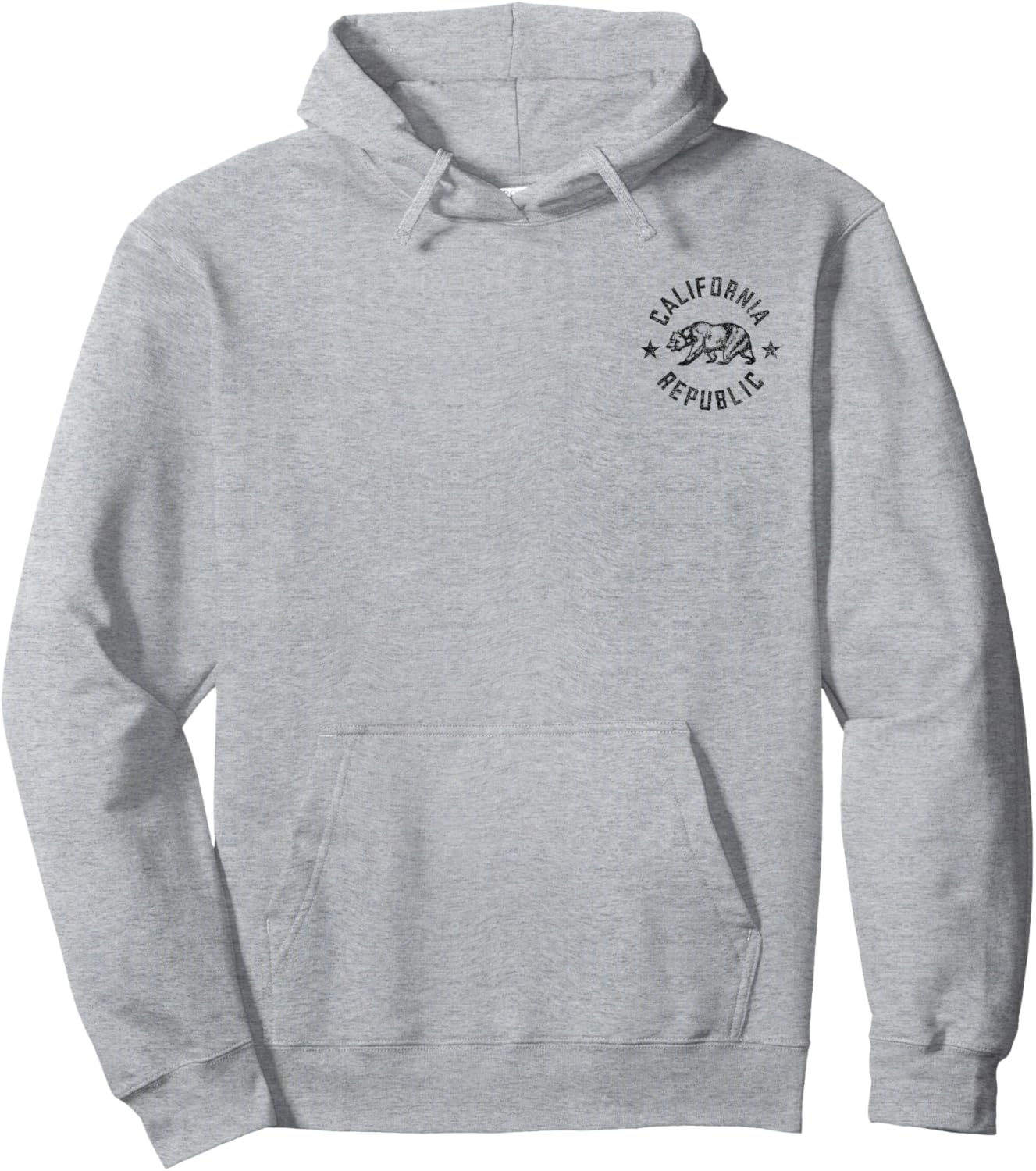 California Republic State Flag Grizzly Bear Hoodie - Hoodie | Ash