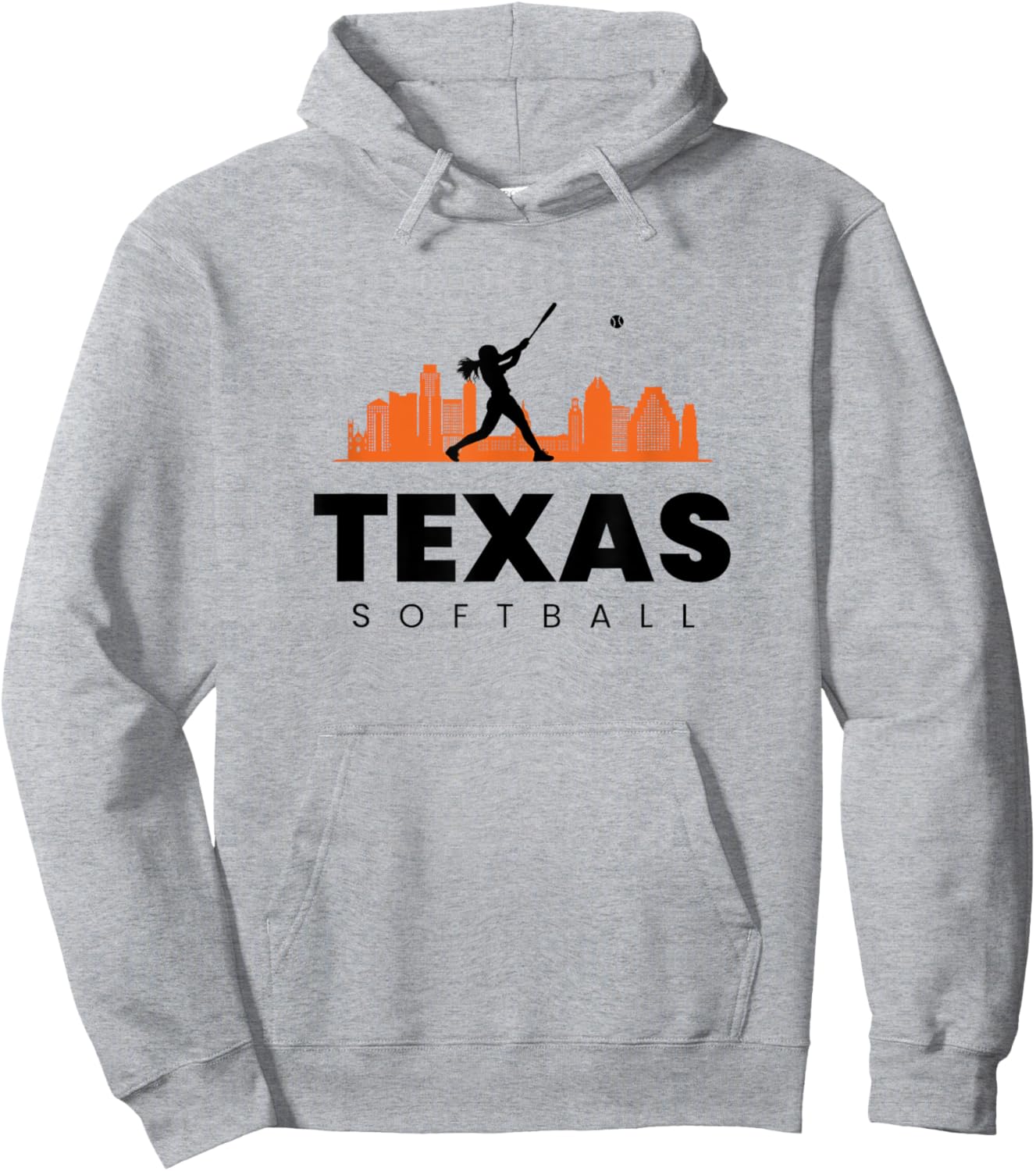 Texas Softball Vintage Minimalist City Retro Softball Lover Hoodie - Hoodie | Ash