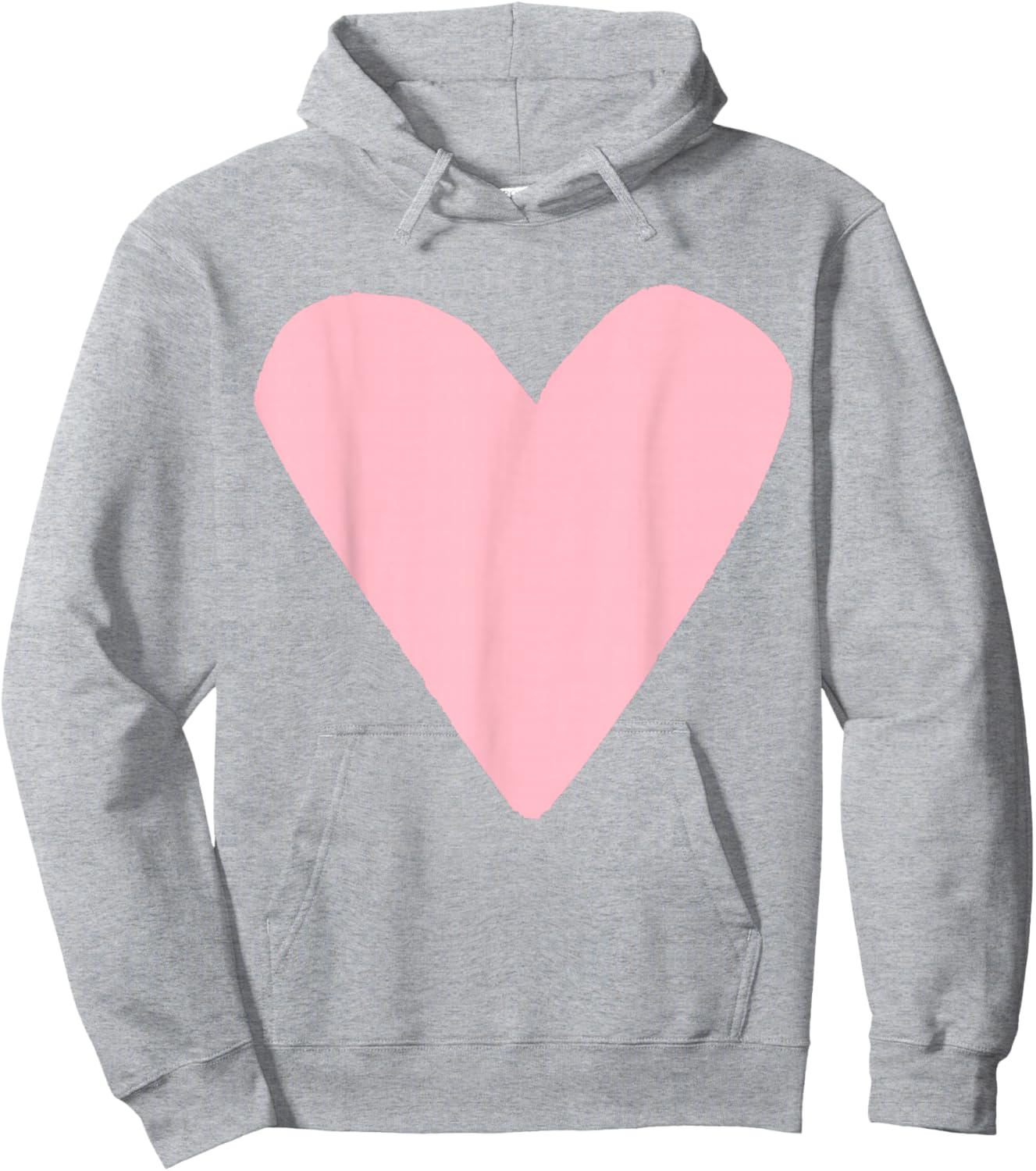 Light Pink Heart Light Grey Hoodie - Hoodie | Ash