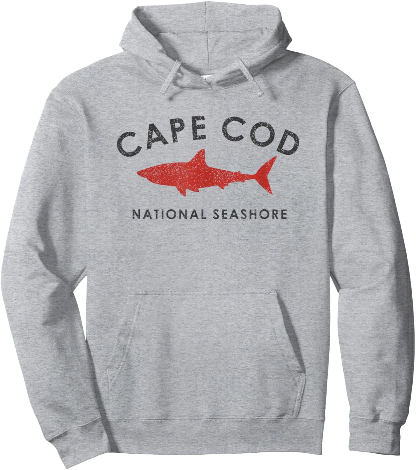 Vintage Cape Cod Shark Retro Throwback Boys Girls Souvenir Hoodie - Hoodie | Ash