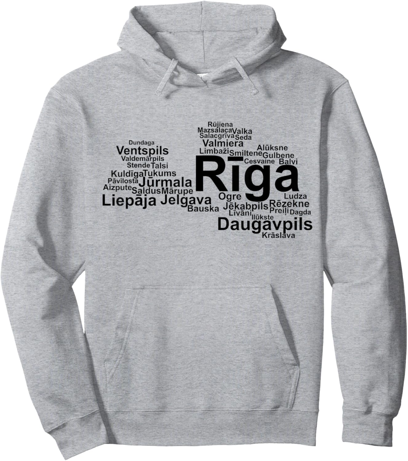 Latvian Towns, Latvia Pride, Latvia Outline, Latvia Hoodie - Hoodie | Ash