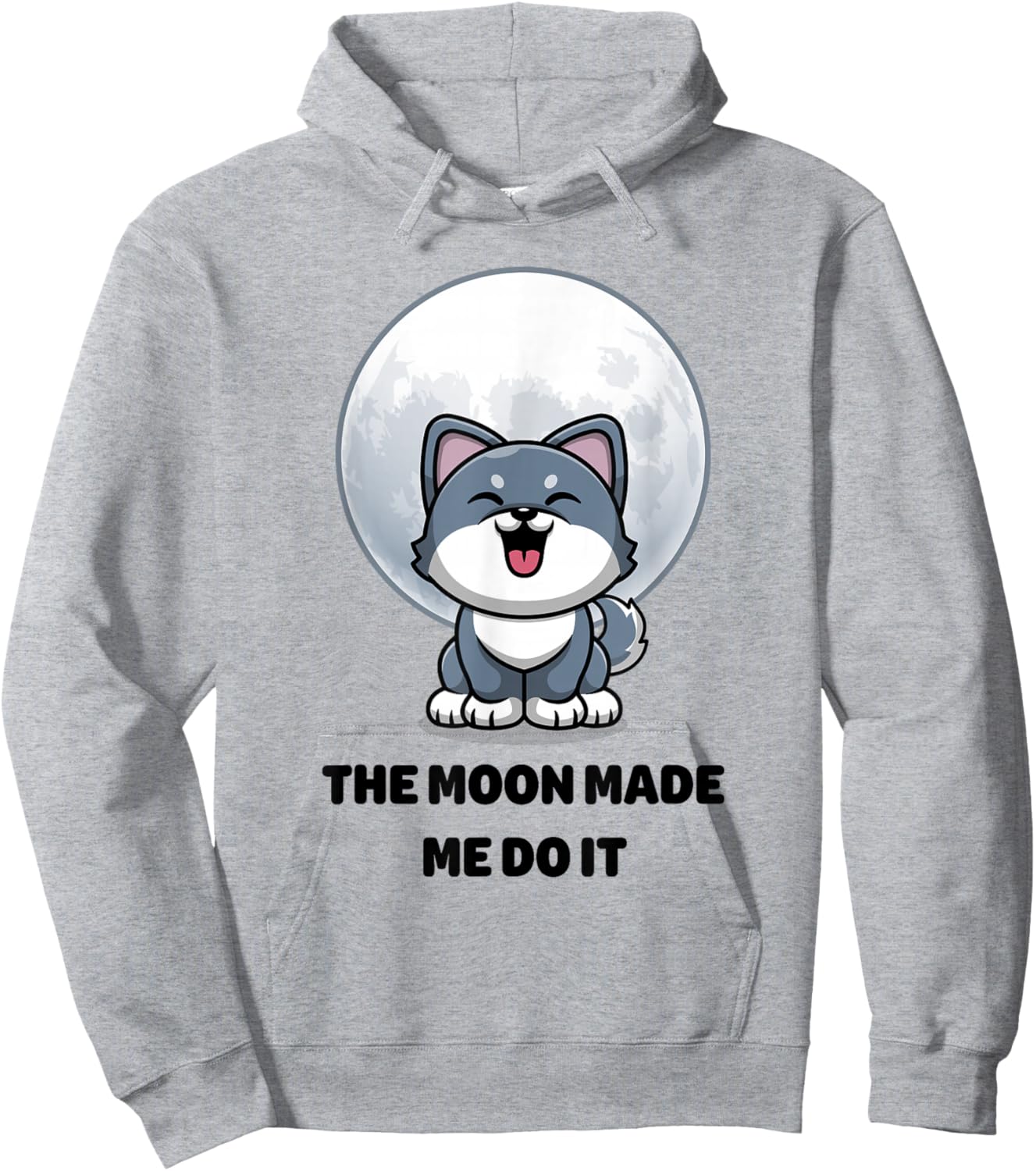 Funny Werewolf. The Moon Made Me Do It. Cute Wolf Animals Hoodie - Hoodie | Ash