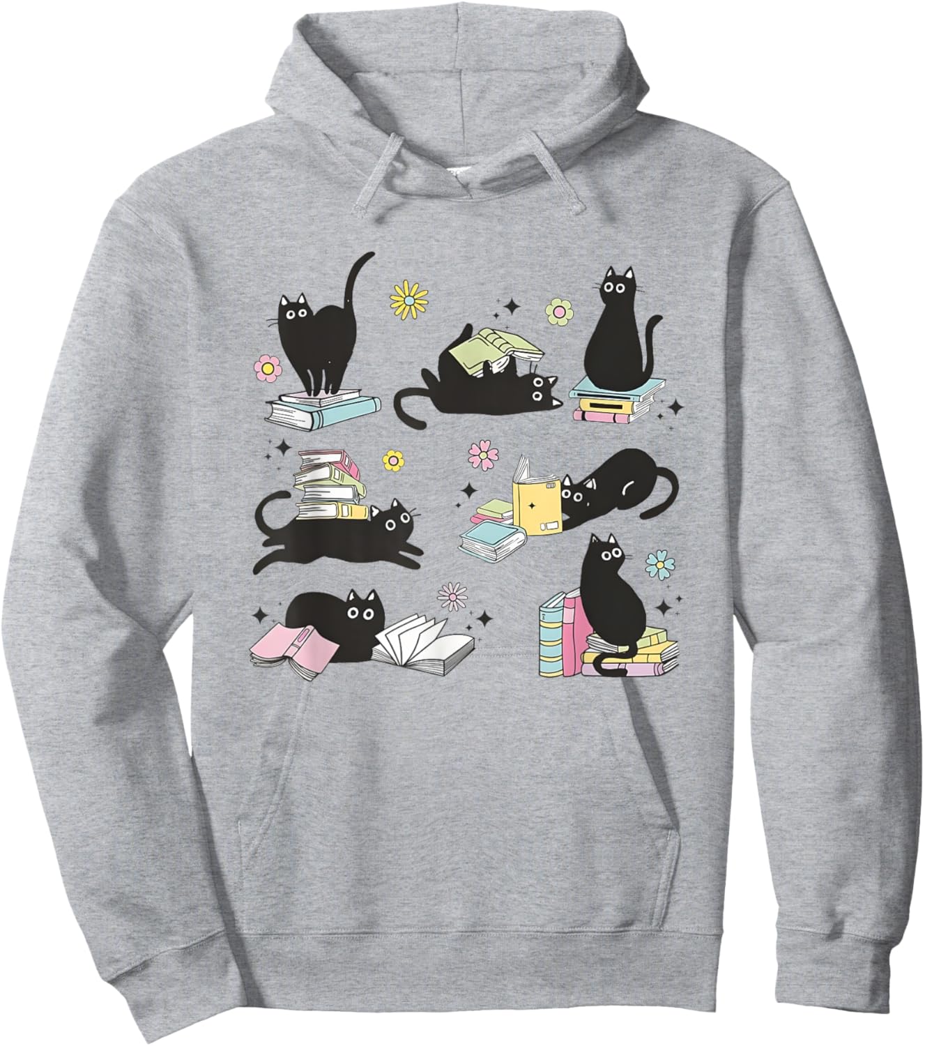 Cats Reading Books Shirt Cat Lover Kitten Reading Book Lover Men Women Girls Kids Hoodie - Hoodie | Ash