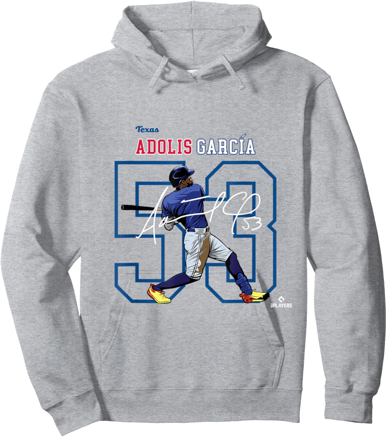 License Champs Adolis Garcia | Texas Baseball Players | MLBAGA3004 Hoodie - Hoodie | Ash