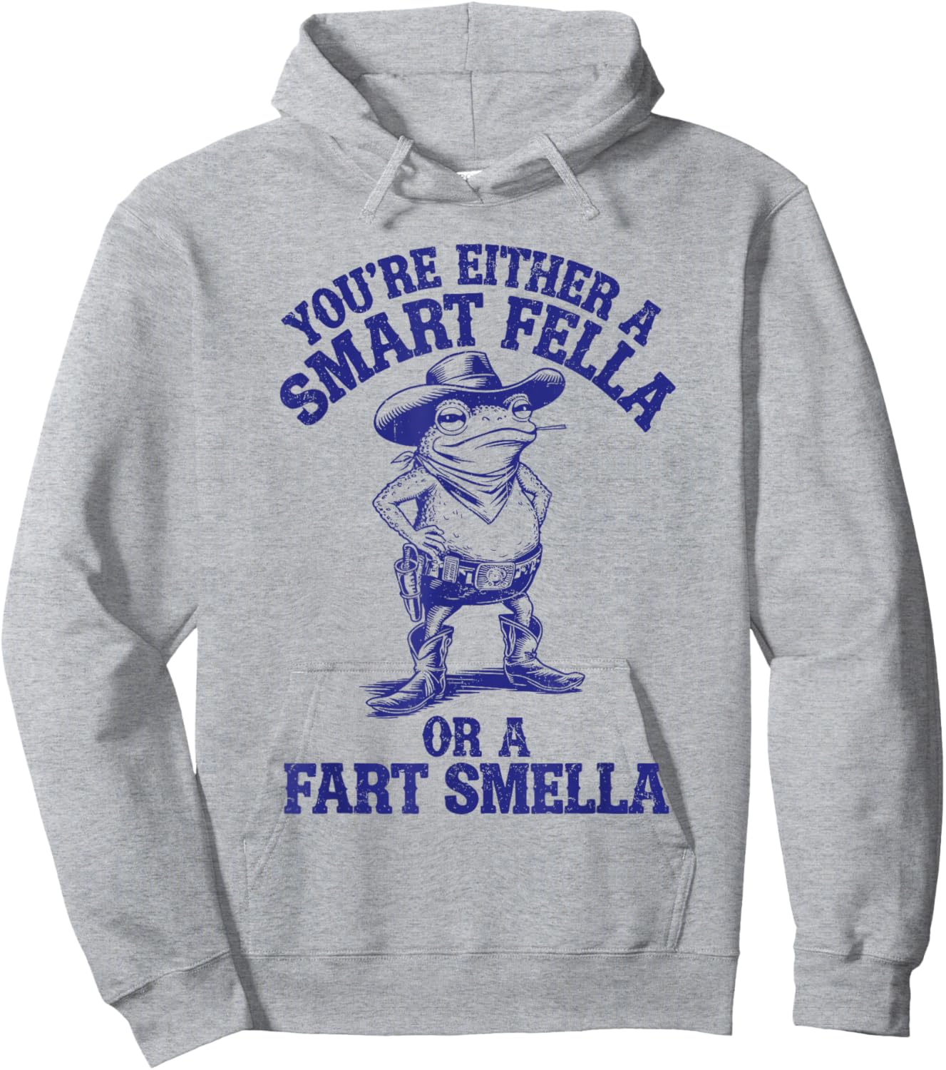 You're Either A Smart Fella Or A Fart Smella Funny Frog Hoodie - Hoodie | Ash
