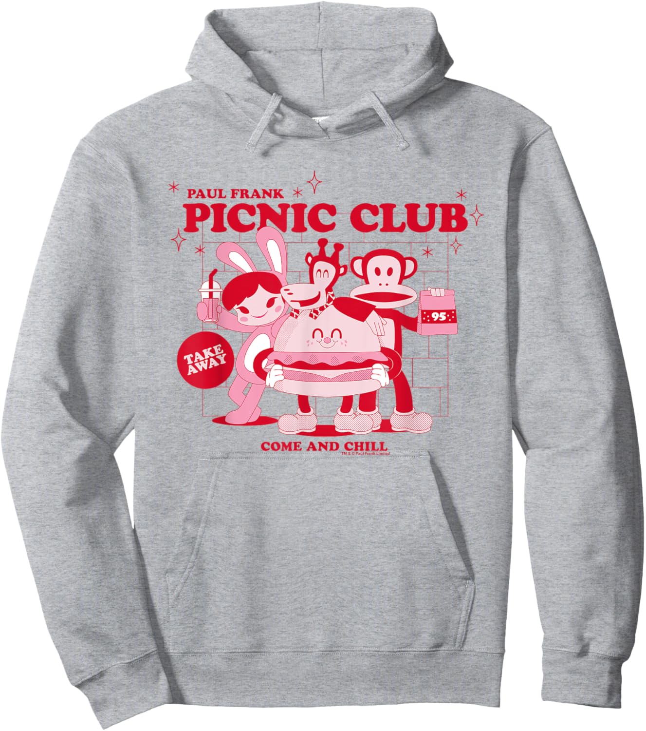 Paul Frank Diner Picnic Club Takeaway Julius Monkey & Co Hoodie - Hoodie | Ash