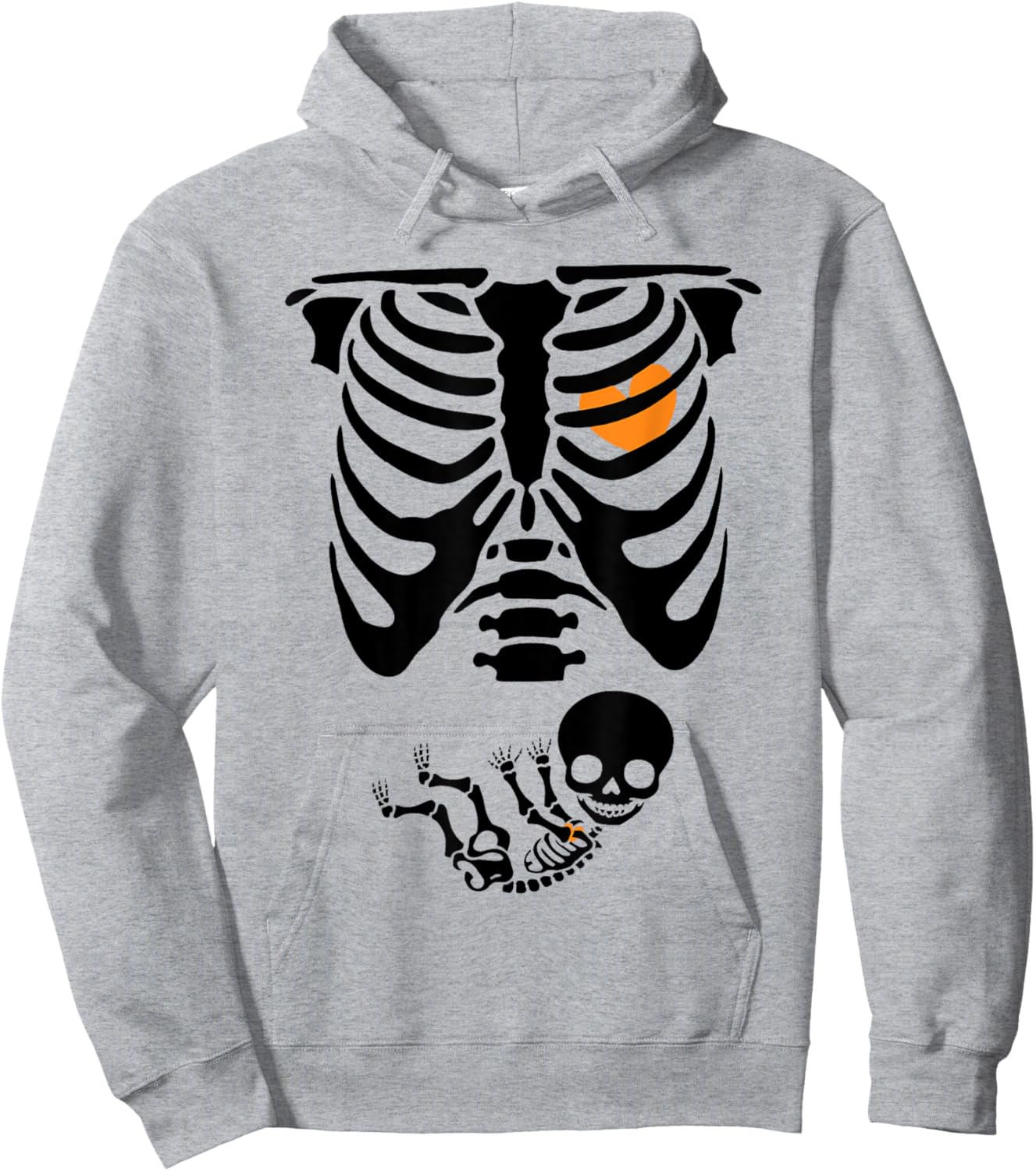 Skeleton Pregnancy Halloween Spooky Mom To Be Baby Reveal Hoodie - Hoodie | Ash