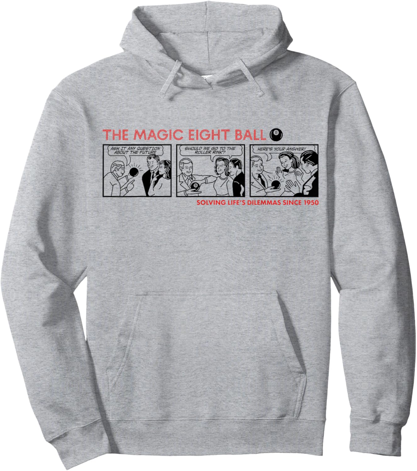 Magic 8 Ball Vintage Comic Panels Hoodie - Hoodie | Ash