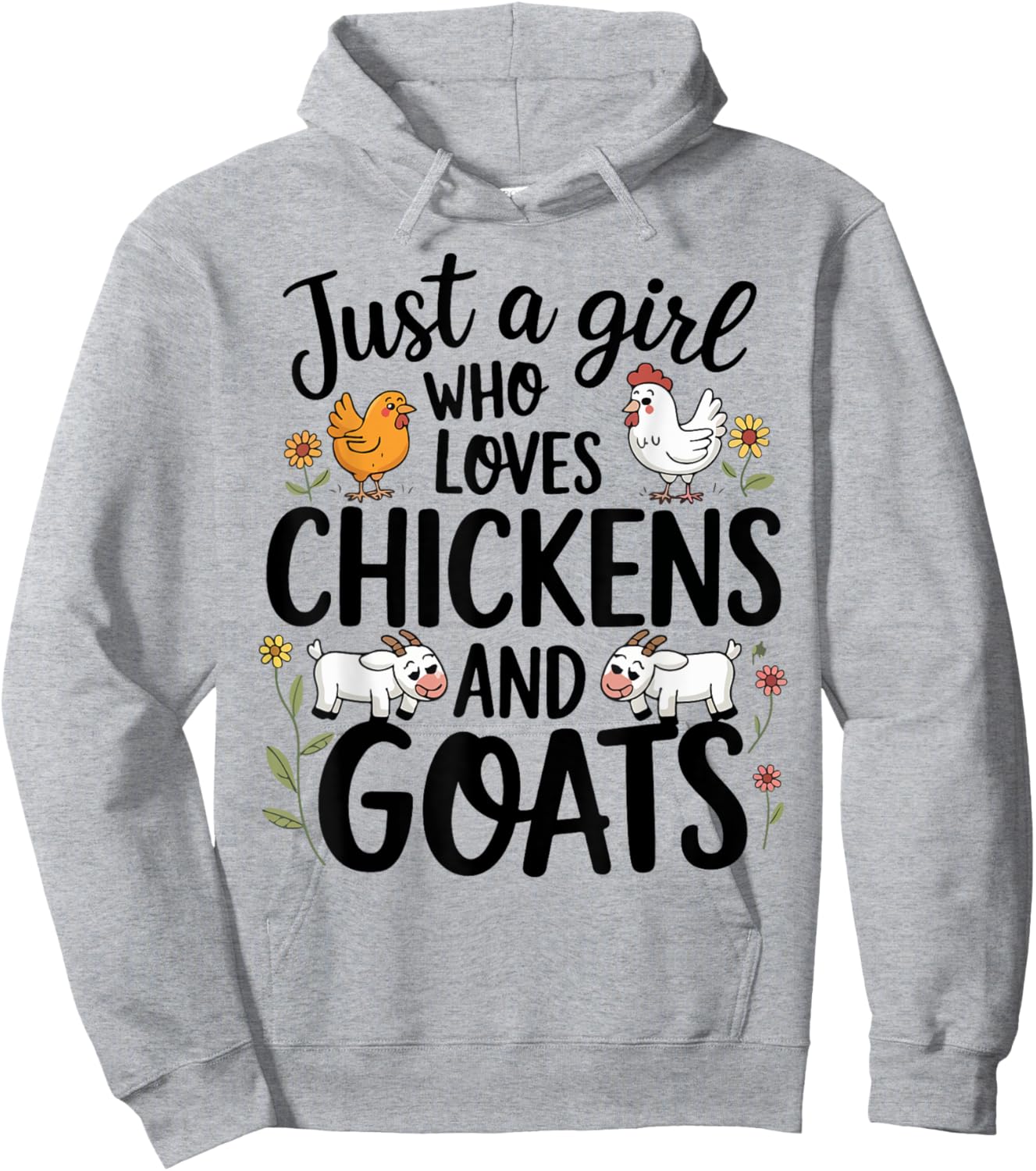 Just A Girl Who Loves Chicken And Goats Farming Farmer Women Hoodie - Hoodie | Ash