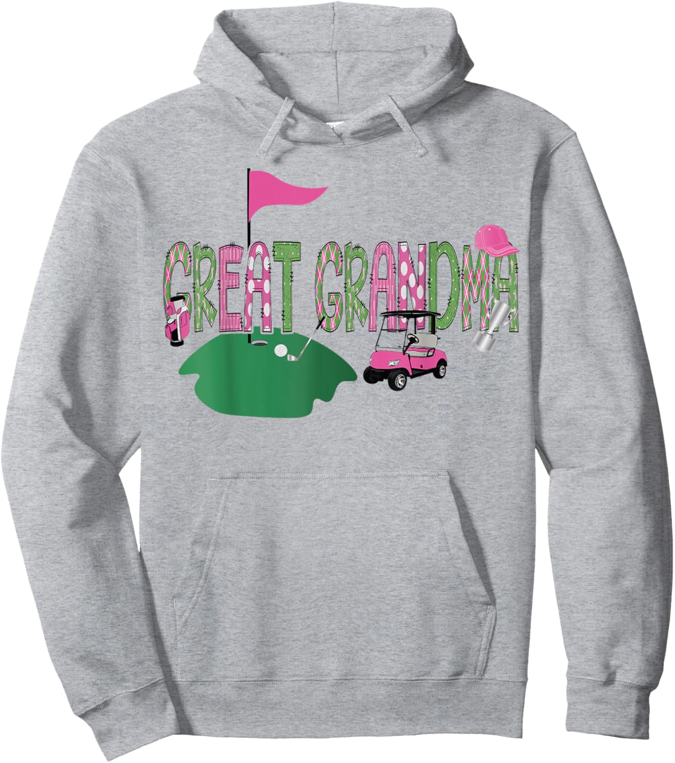 Golf Great Grandma Hole In One Golf 1St Birthday Party Hoodie - Hoodie | Ash