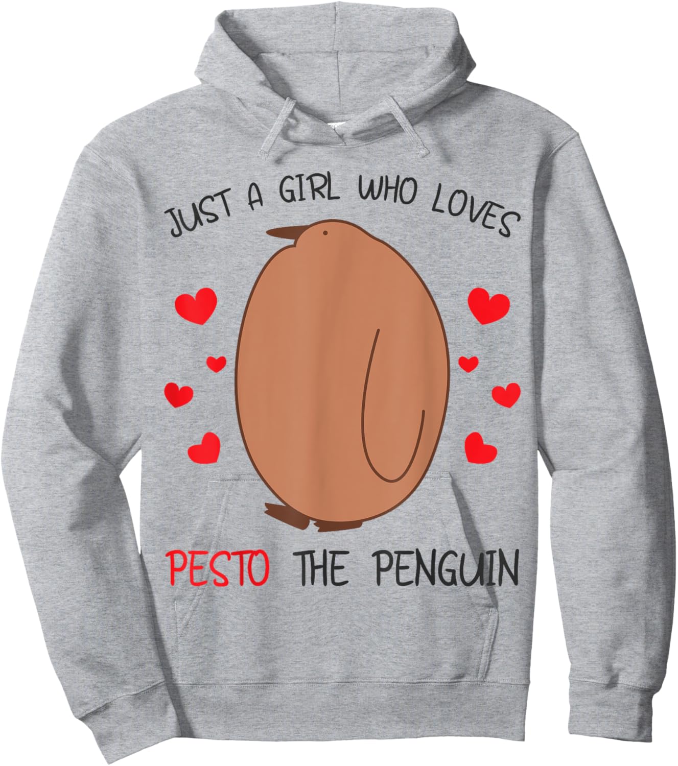 Just a Girl Who Loves Pesto The Penguin Funny Bird Meme Hoodie - Hoodie | Ash