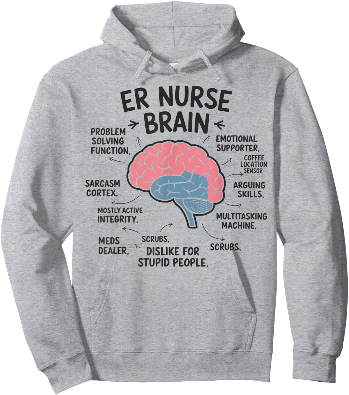 Emergency Room ER Nurse Essentials Coffee Night Shift Hoodie - Hoodie | Ash