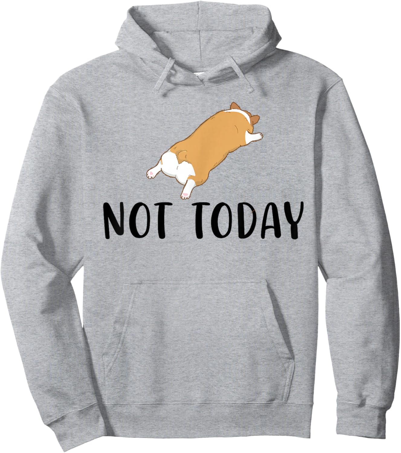 Corgi Funny Not Today Corgi Dog Lover Hoodie - Hoodie | Ash