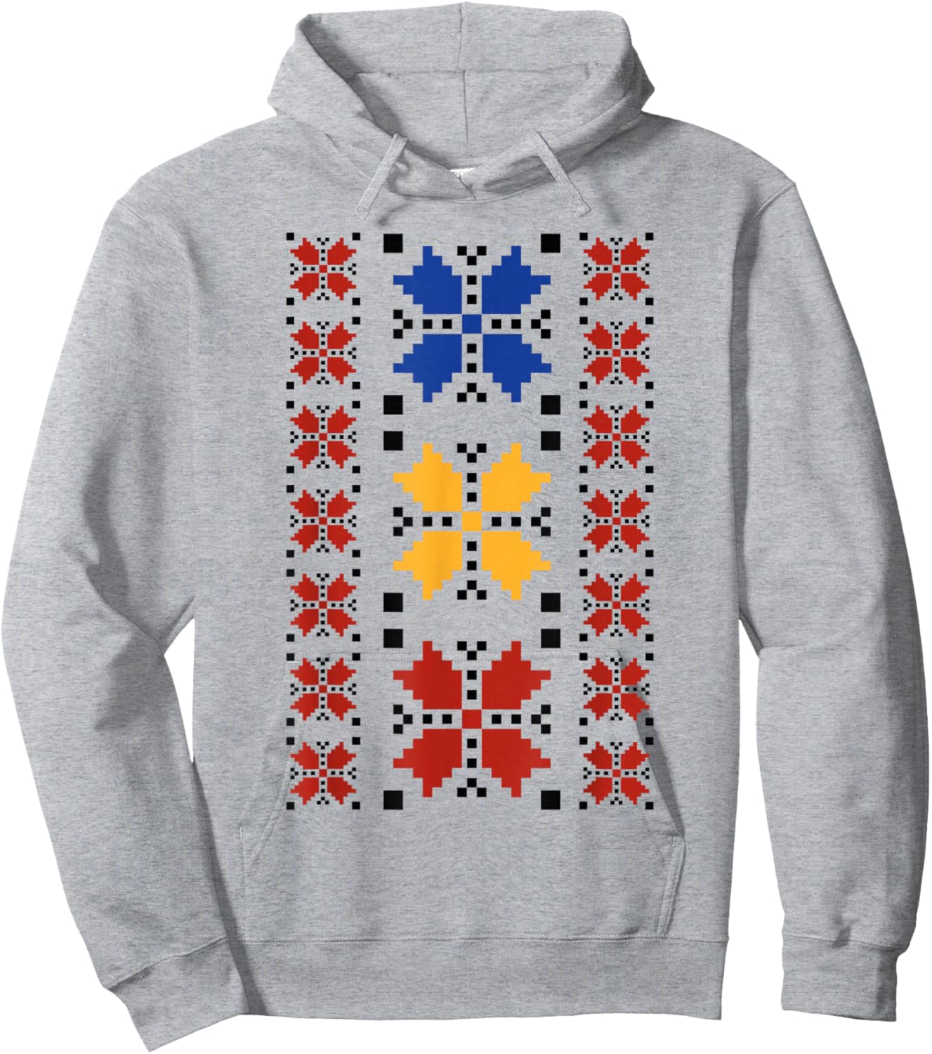 Noi Suntem Romani Traditional Romanian Folk Art Motifs Hoodie - Hoodie | Ash