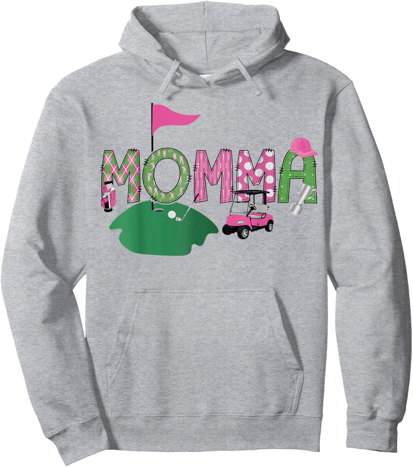 Golf Momma Hole In One Golf 1St Birthday Party Hoodie - Hoodie | Ash