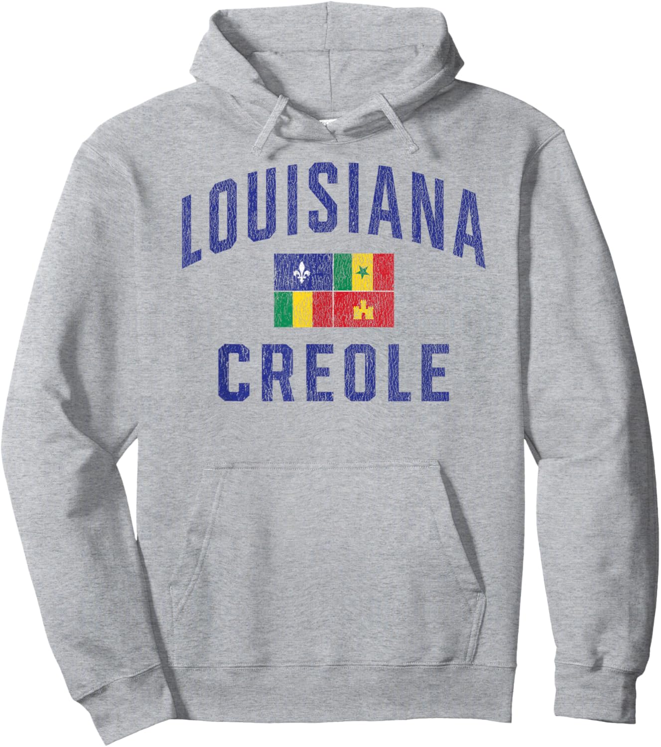 Louisiana Creole Flag Vintage Hoodie - Hoodie | Ash