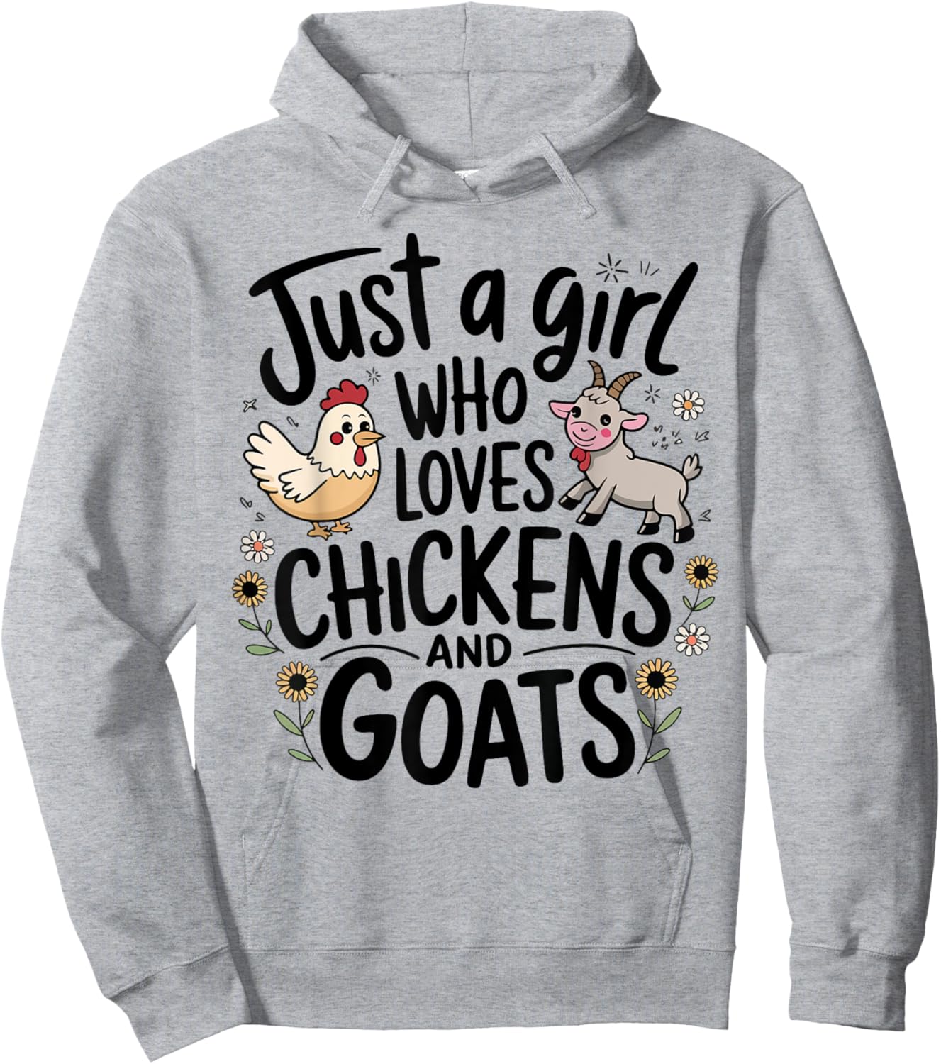 Just A Girl Who Loves Chicken And Goats Farming Farmer Women Hoodie - Hoodie | Ash