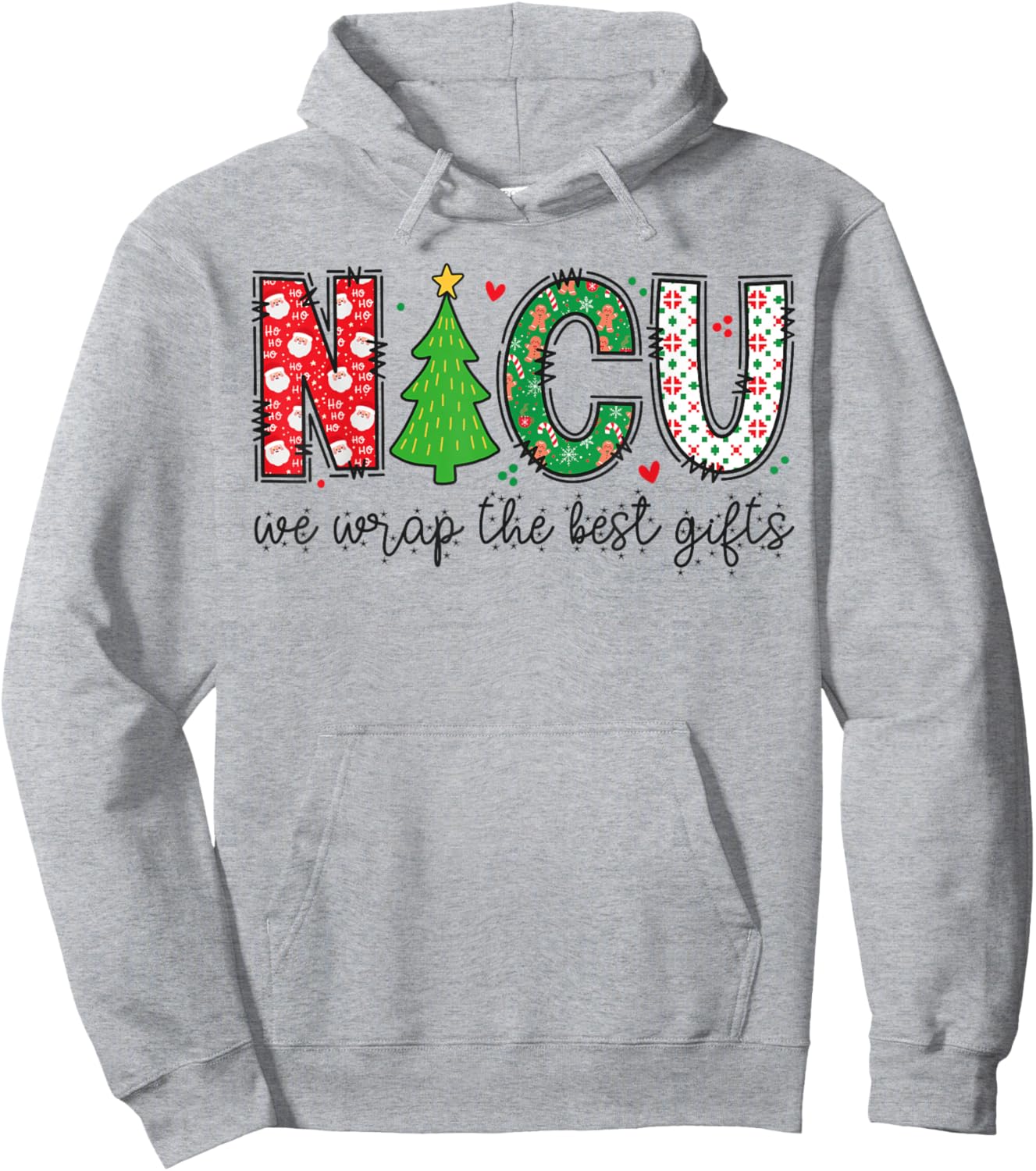 Xmas NICU Nurse Christmas - We Wrap The Best Presents Hoodie - Hoodie | Ash
