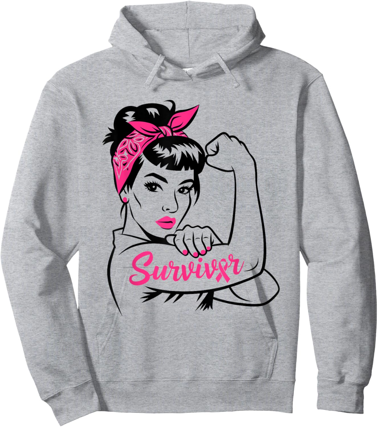 Breast Cancer Survivor Pink Awareness Hoodie - Hoodie | Ash