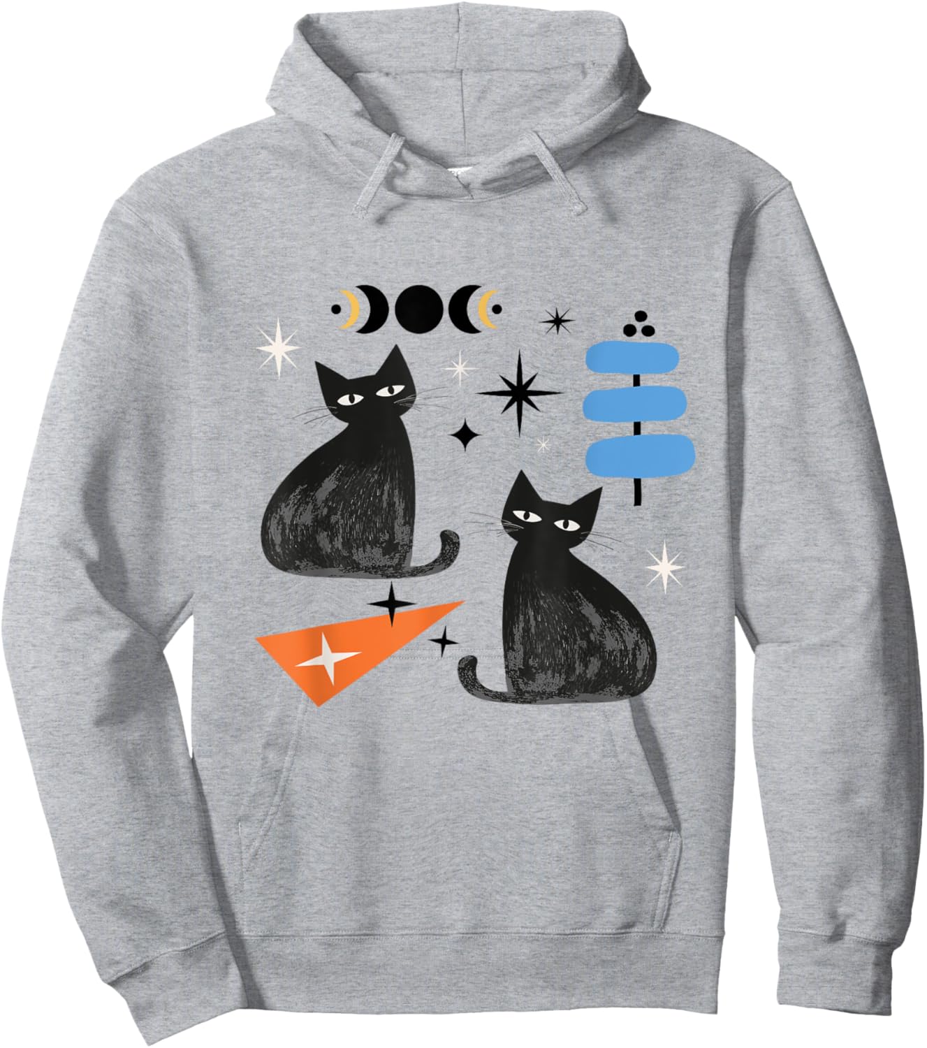 Atomic Age Cat Midcentury Mid Century Retro Space Modern Men Women Kids Hoodie - Hoodie | Ash