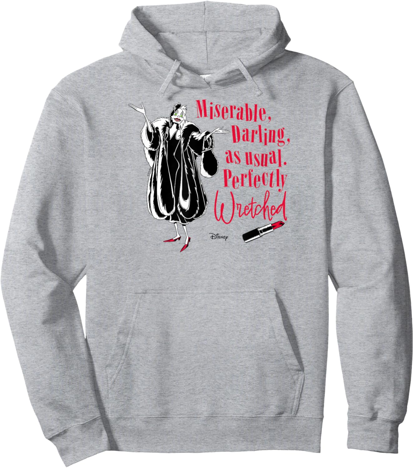 101 Dalmatians - Cruella de Vil Miserable Perfectly Wretched Hoodie - Hoodie | Ash