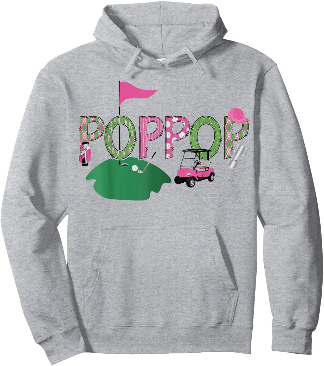 Golf PopPop Hole In One Golf 1St Birthday Party Hoodie - Hoodie | Ash