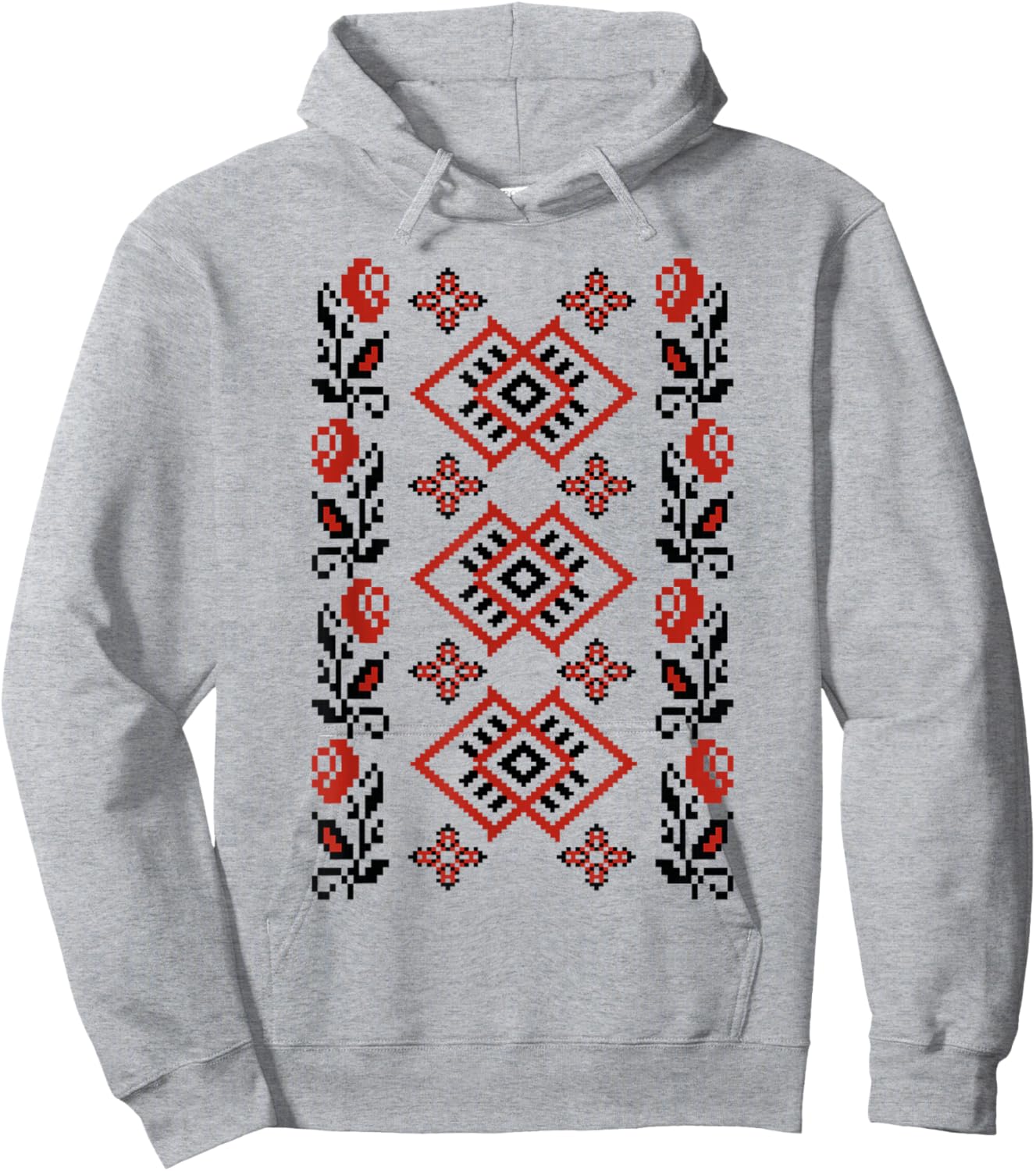 Noi Suntem Romani Traditional Romanian Folk Art Motifs Hoodie - Hoodie | Ash