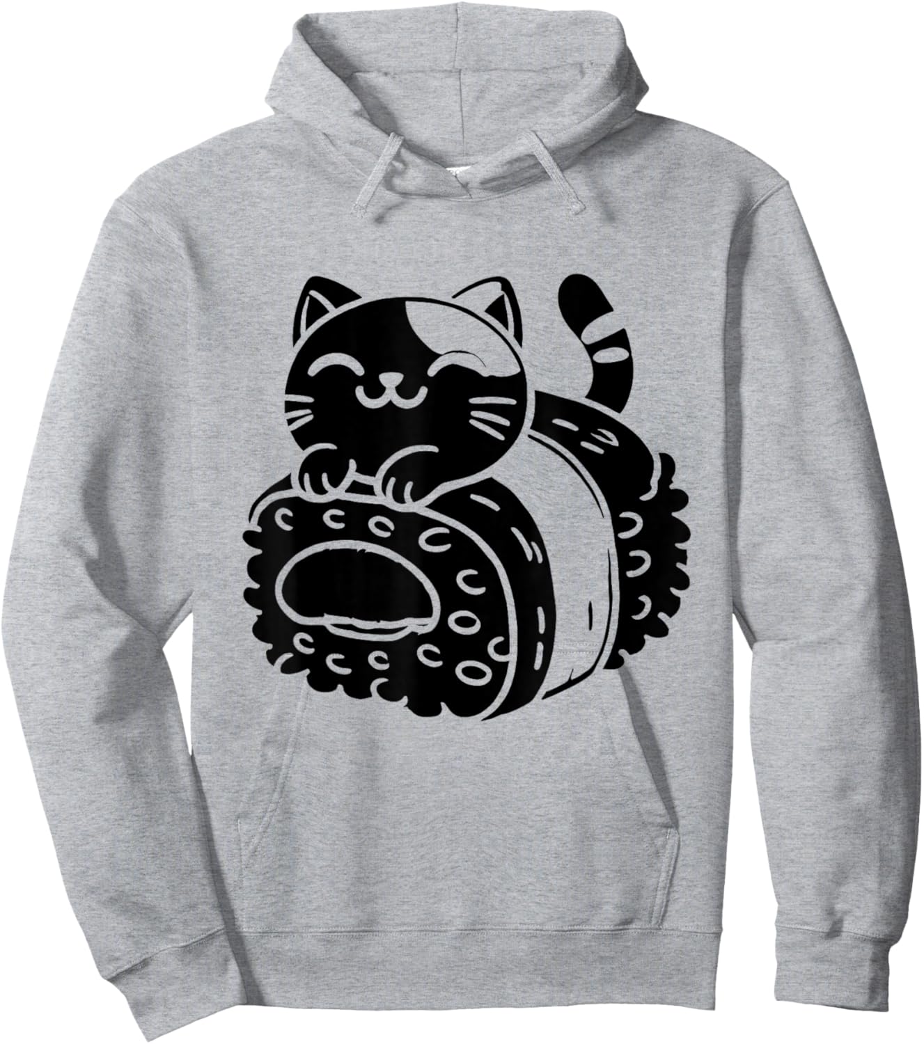Kawaii Cat Musubi Hawaii Japanese Food Rice Hoodie - Hoodie | Ash