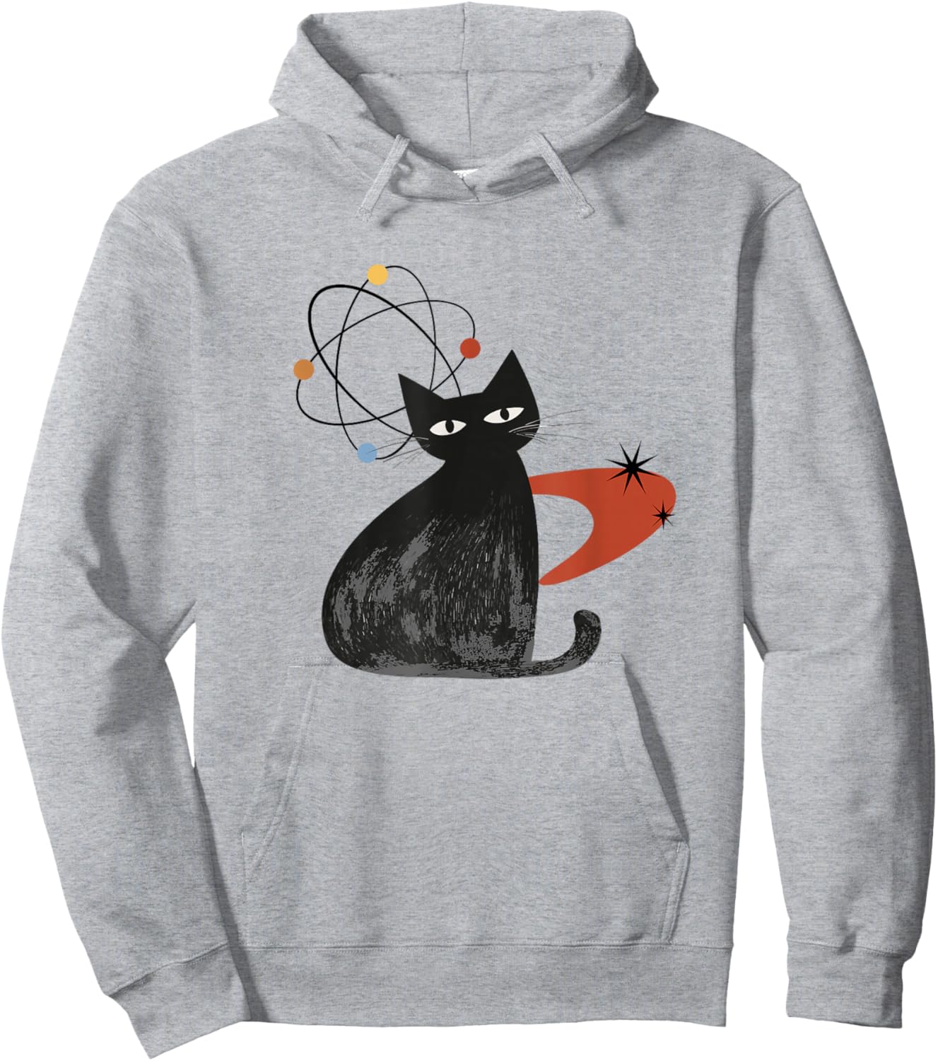 Cat Midcentury Mid Century Retro Atomic Age Space Modern Hoodie - Hoodie | Ash
