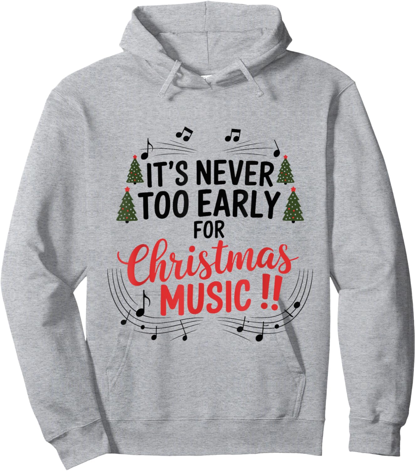 It's Never Too Early For Christmas Music Teacher Hoodie - Hoodie | Ash
