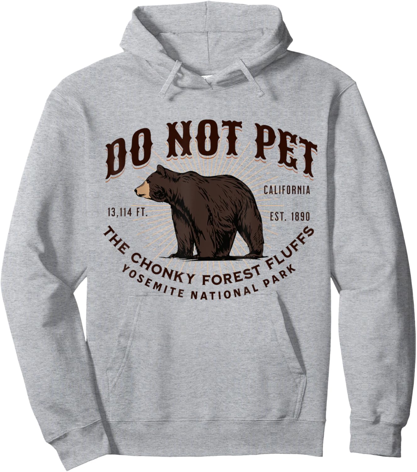 Yosemite National Park Black Bear Funny Souvenir Hoodie - Hoodie | Ash