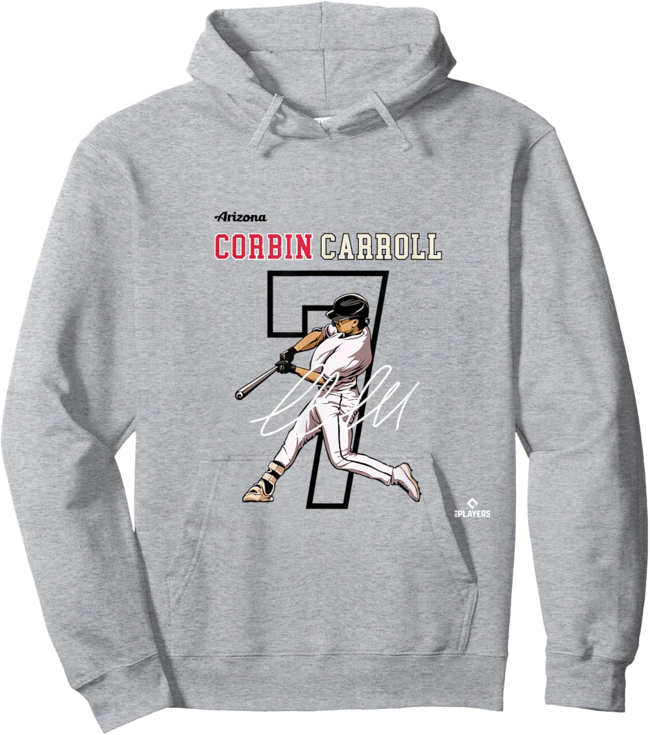 Corbin Carroll | Arizona Baseball Players | MLBCCA3005 Hoodie - Hoodie | Ash