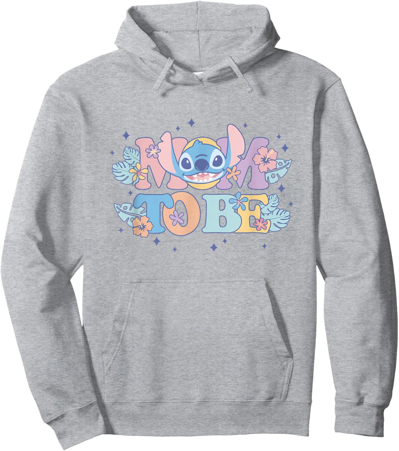 Disney Lilo & Stitch Mom to Be Cute Stitch Colorful Floral Hoodie - Hoodie | Ash