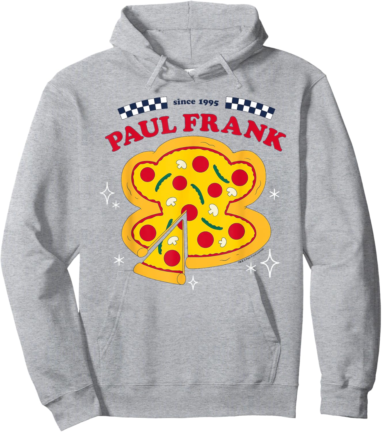 Paul Frank Julius The Monkey Face Pizza Since 1995 Hoodie - Hoodie | Ash