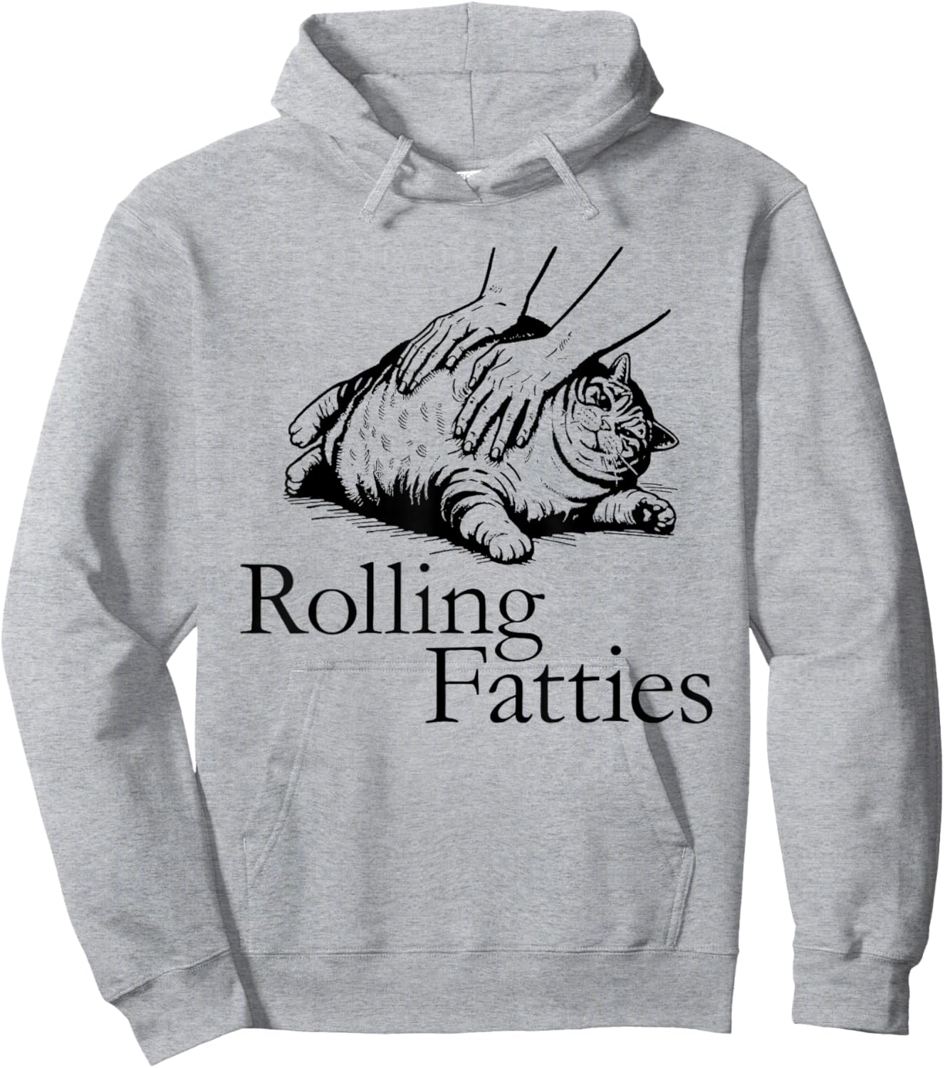 Rolling Fatties Cat Funny Cute Cat Lover Kitten Owner Hoodie - Hoodie | Ash