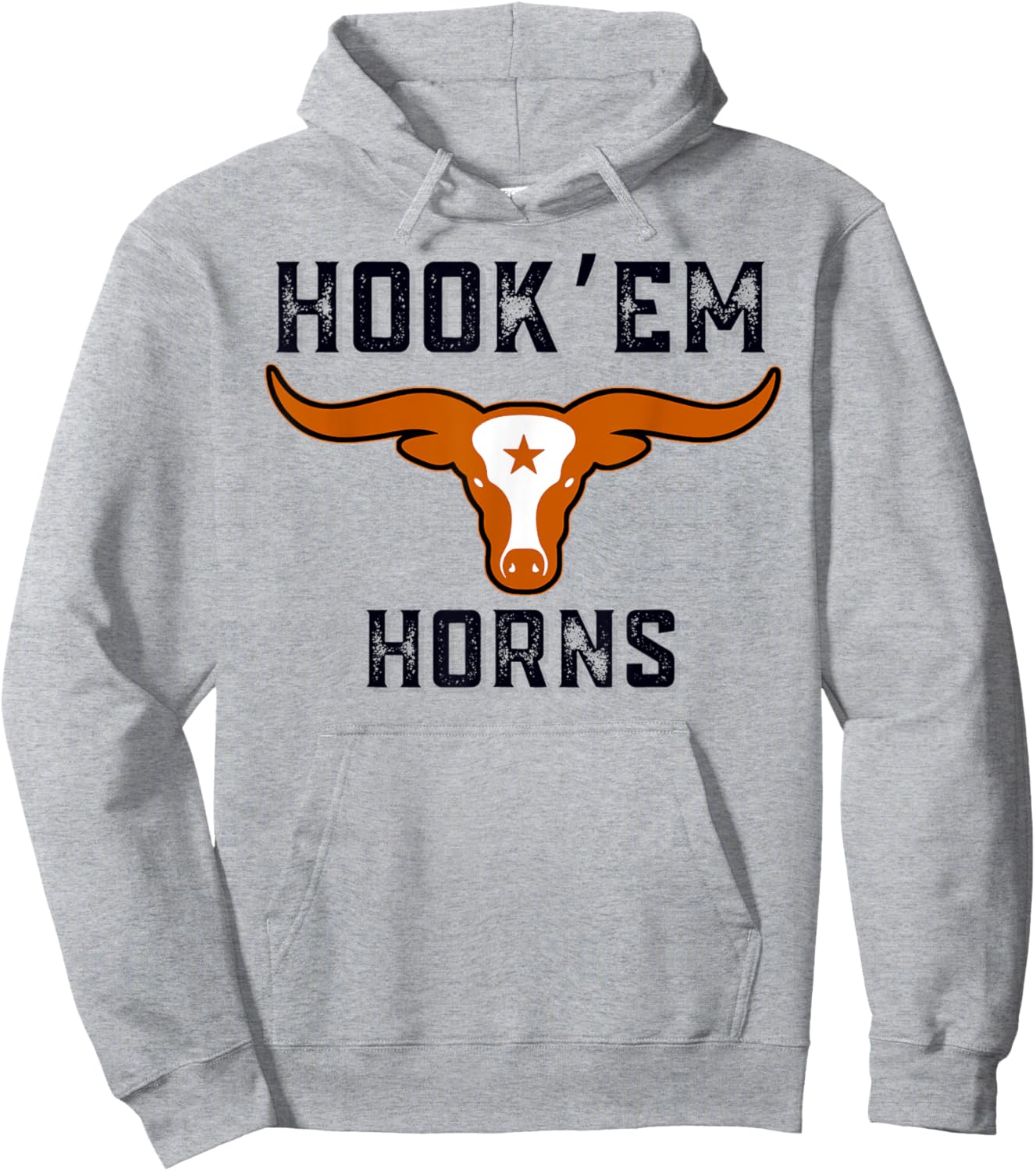 Hook'em Horns Bull from Tex and Burnt orange Hoodie - Hoodie | Ash