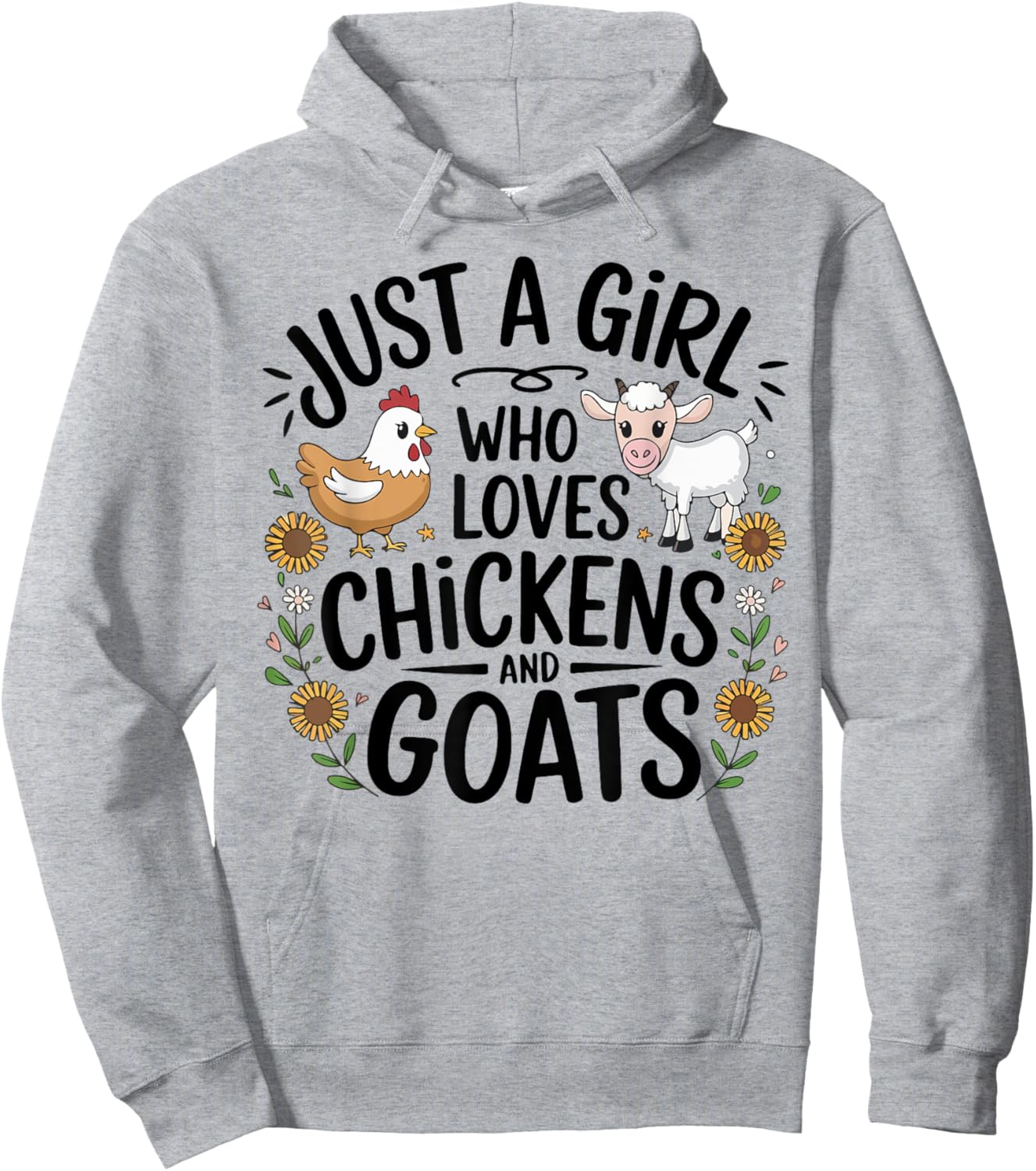 Just A Girl Who Loves Chicken And Goats Farming Farmer Women Hoodie - Hoodie | Ash