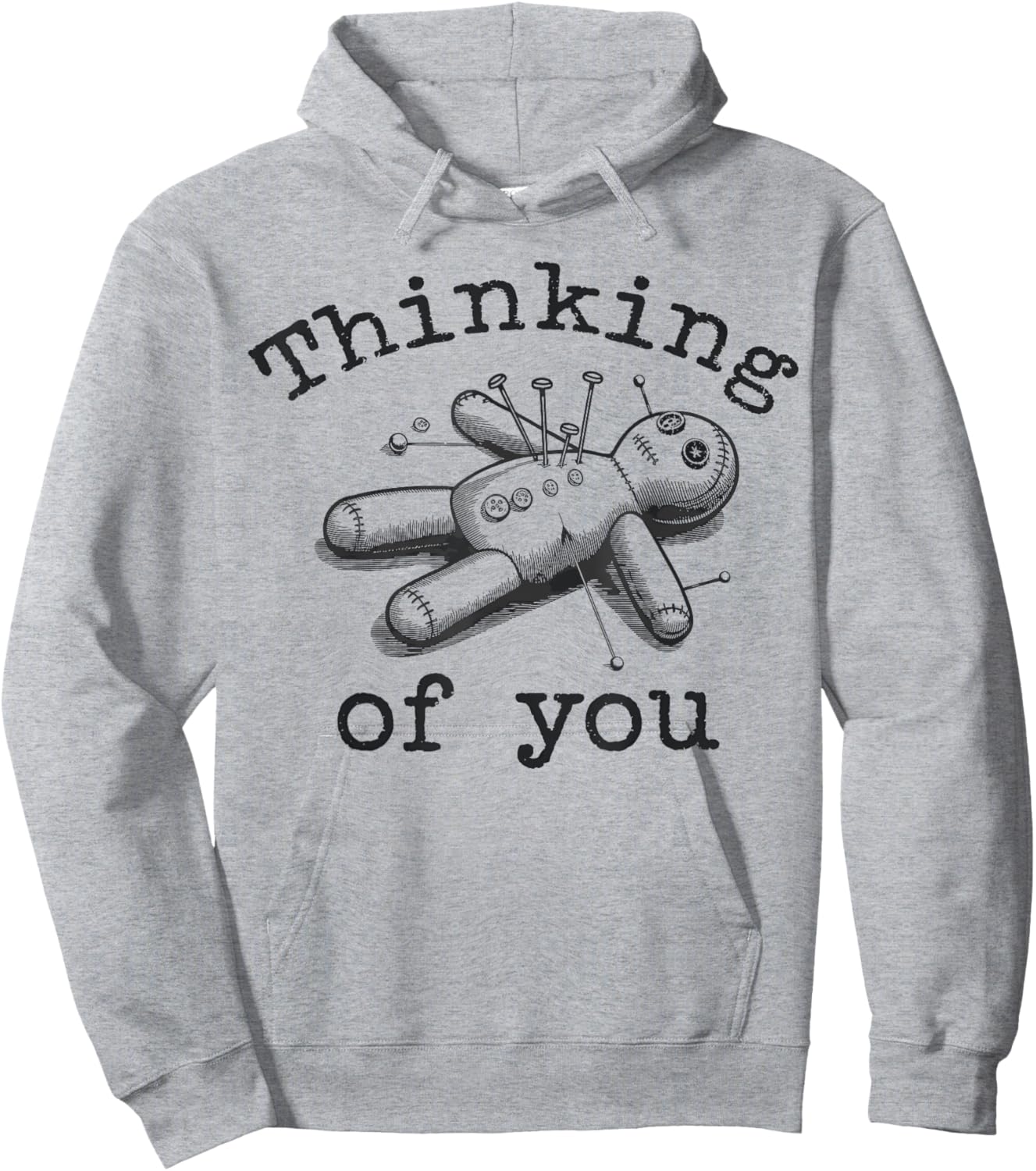 Thinking Of You Vintage Voodoo Doll Hoodie - Hoodie | Ash
