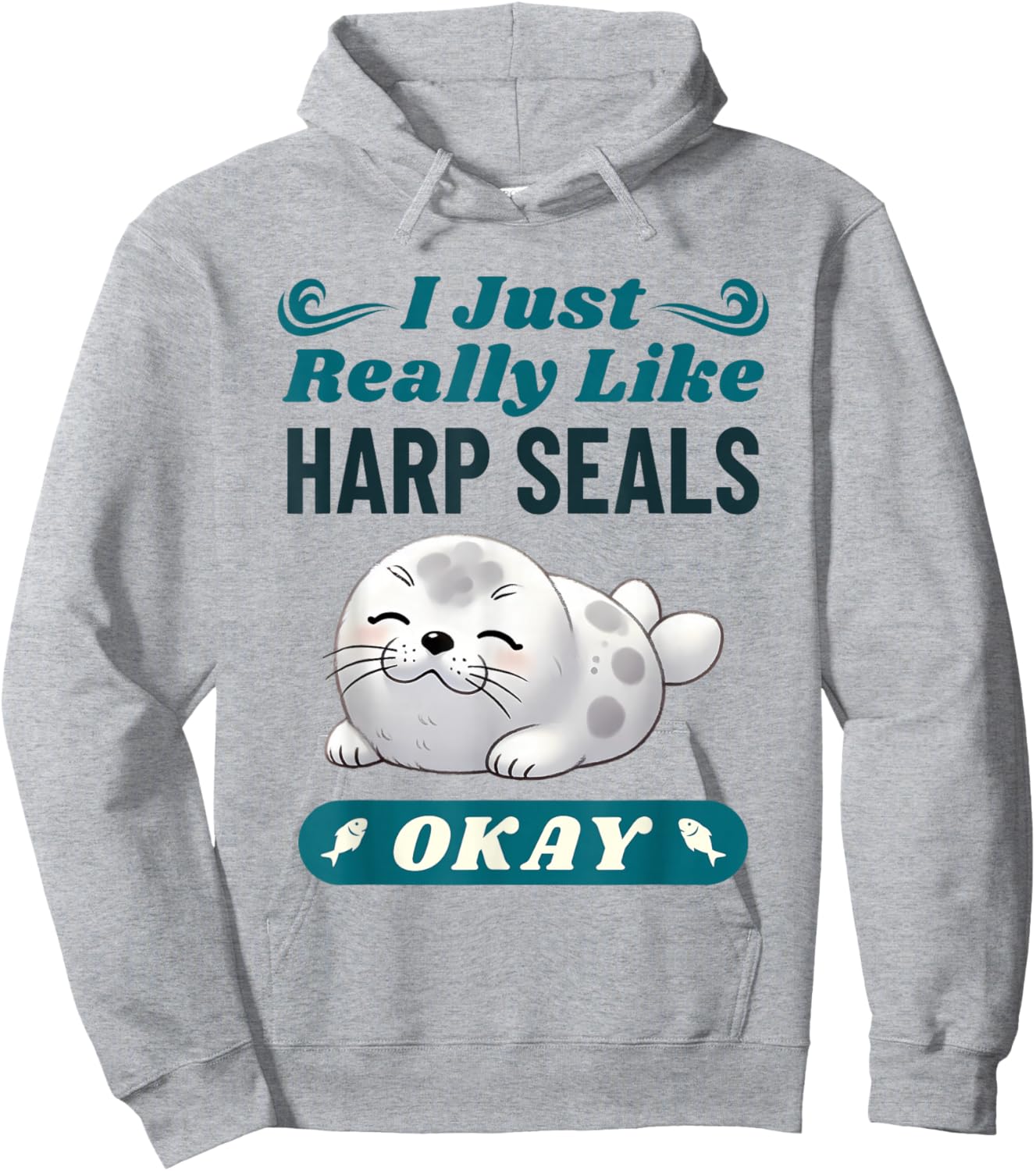 Harp Seal Lover Funny Saying Men Women Kids Hoodie - Hoodie | Ash