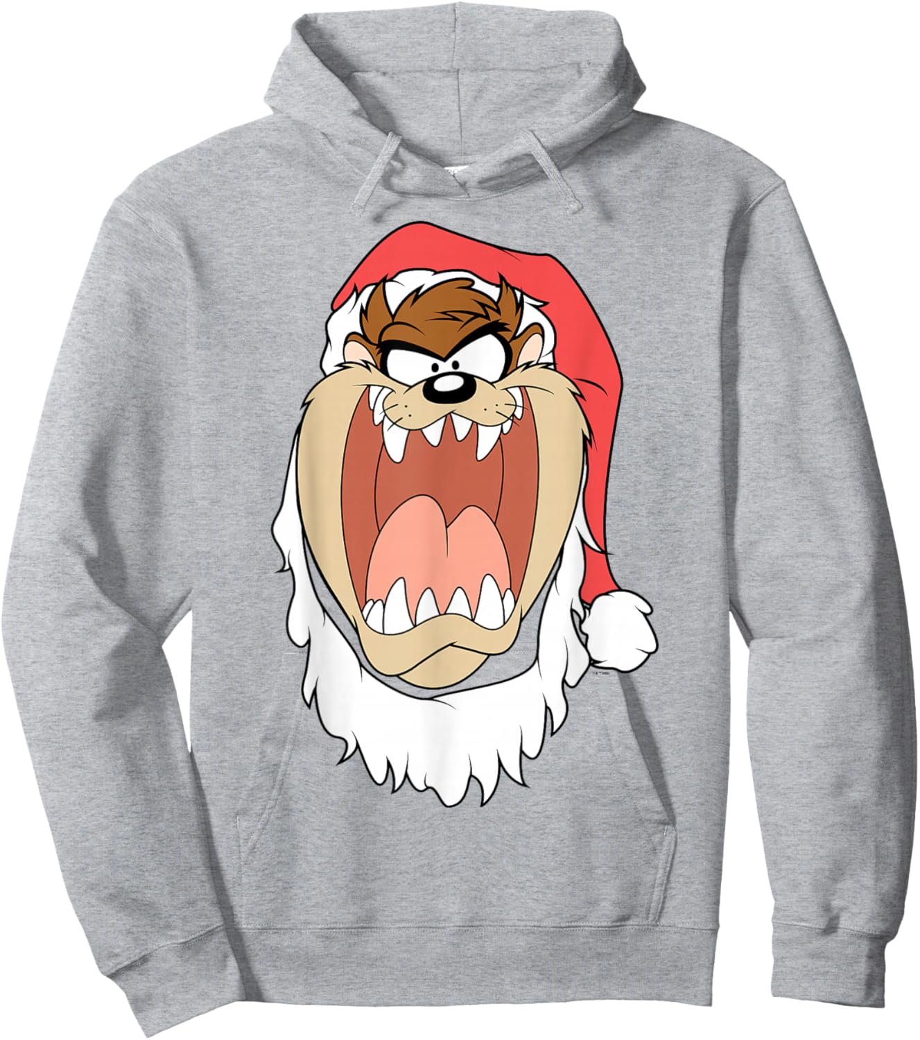 Christmas Looney Tunes Taz Santa Beard Costume Hoodie - Hoodie | Ash