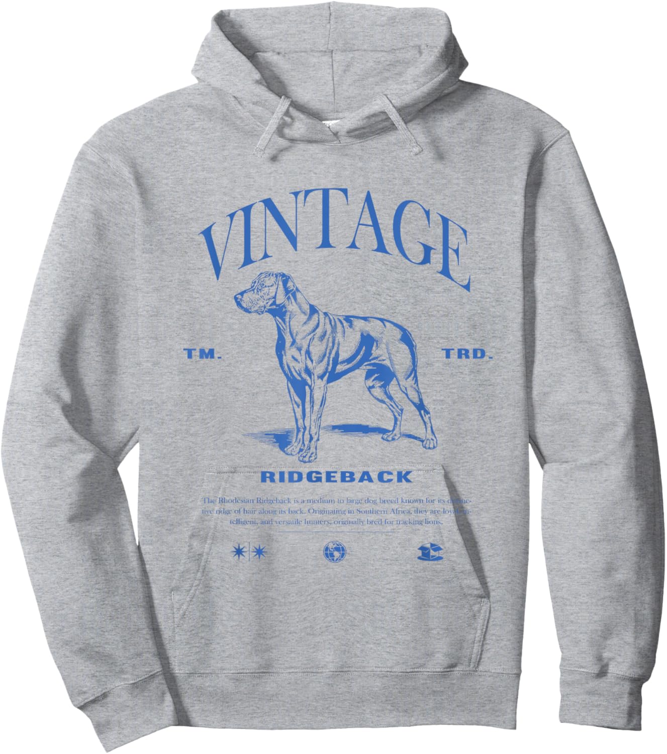 Rhodesian Ridgeback Vintage Hoodie - Hoodie | Ash