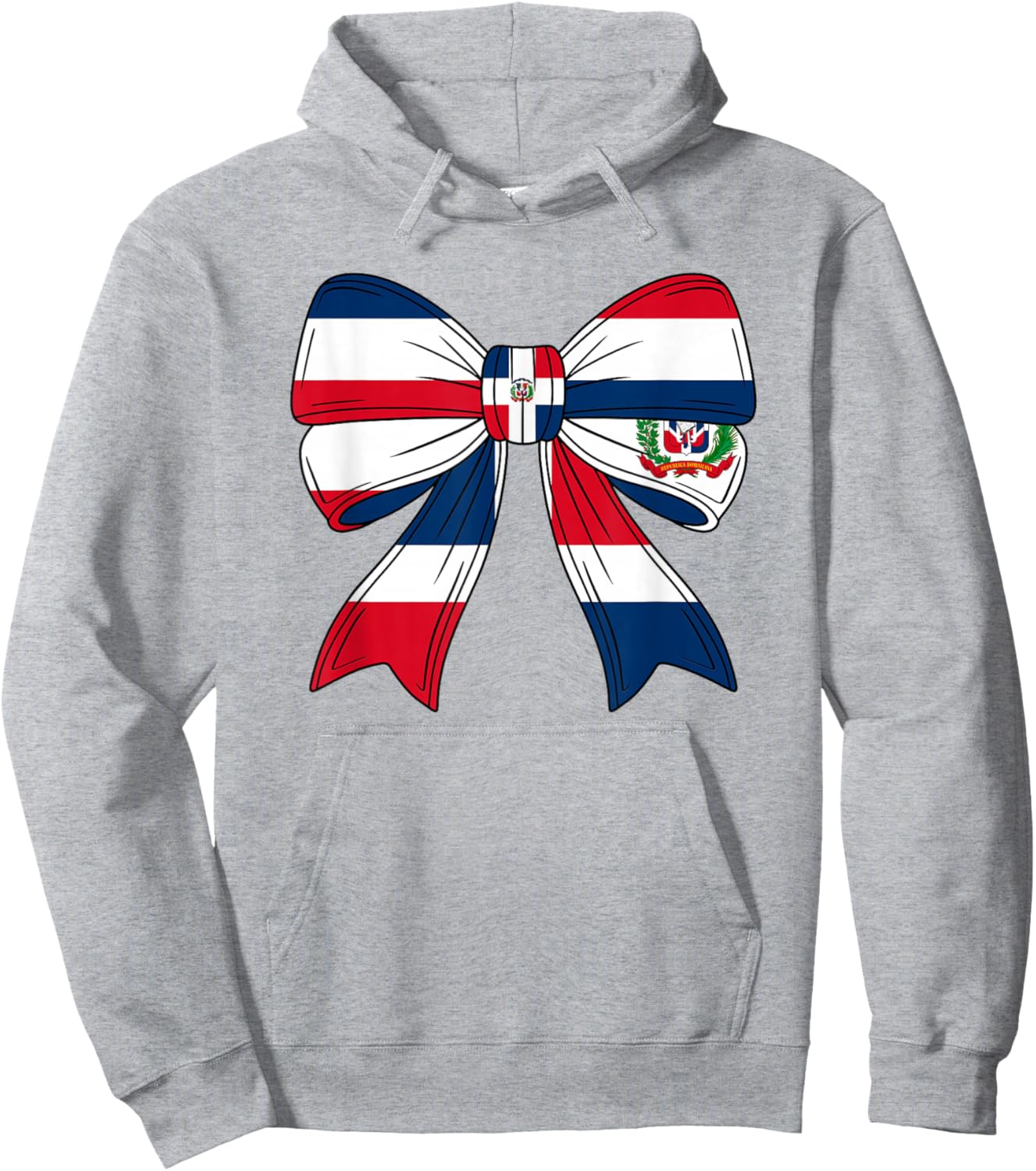Dominican Girl Women Republica Dominicana Flag Coquette Bow Hoodie - Hoodie | Ash