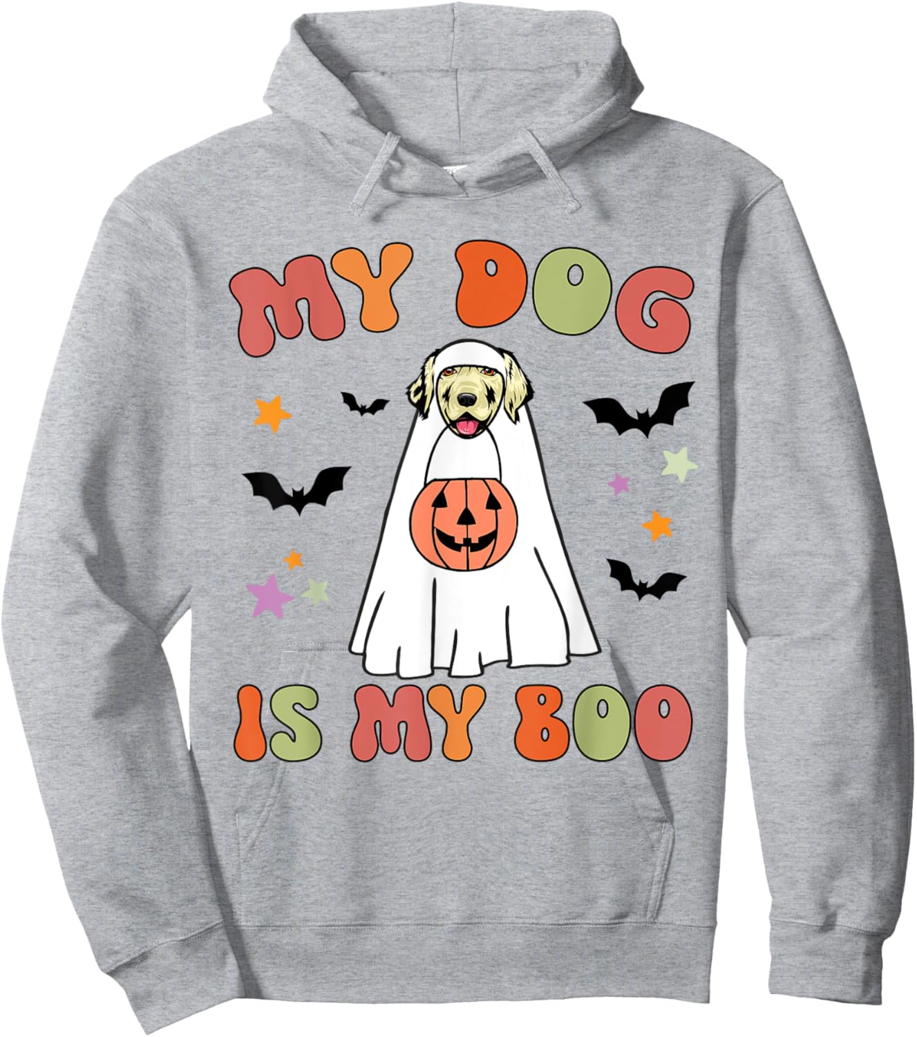 My Dog Is My Boo Cream Golden Retriever Halloween Costume Hoodie - Hoodie | Ash