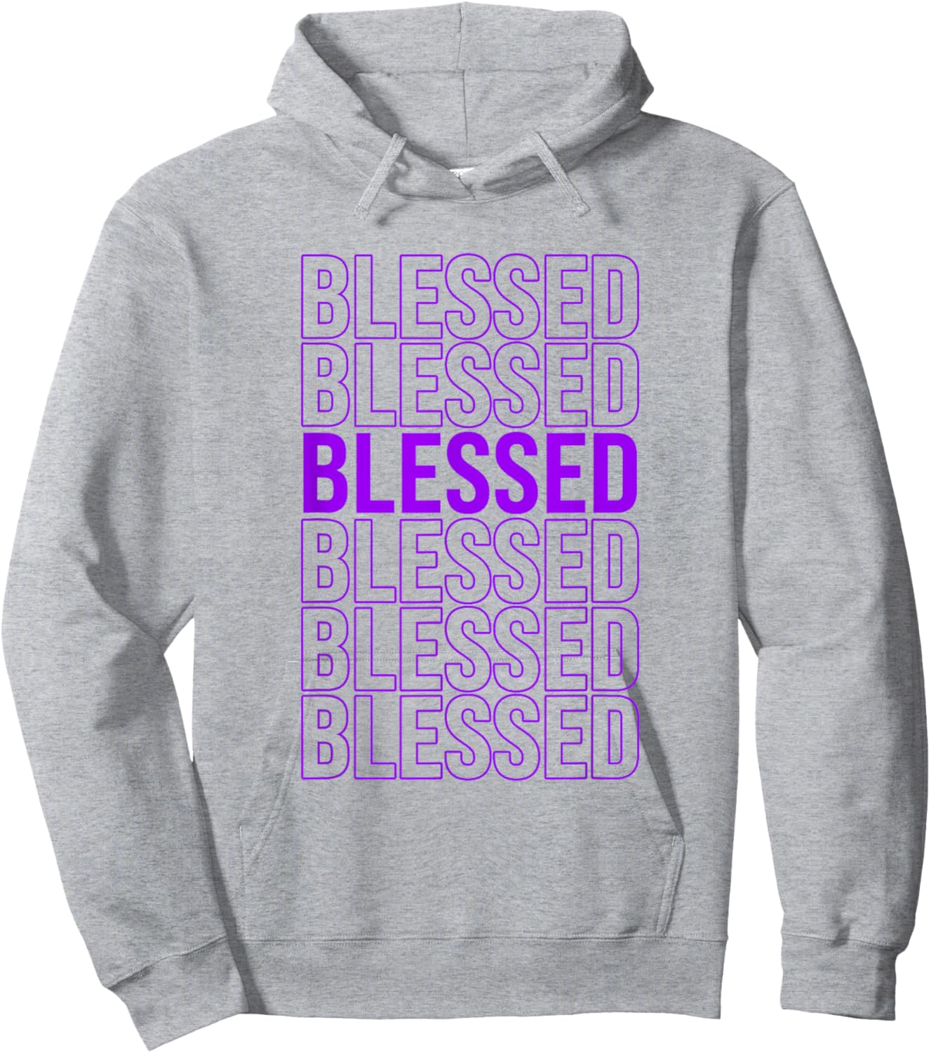 Purple and Golds Blessed-golds & Purple Color Graphic Hoodie - Hoodie | Ash