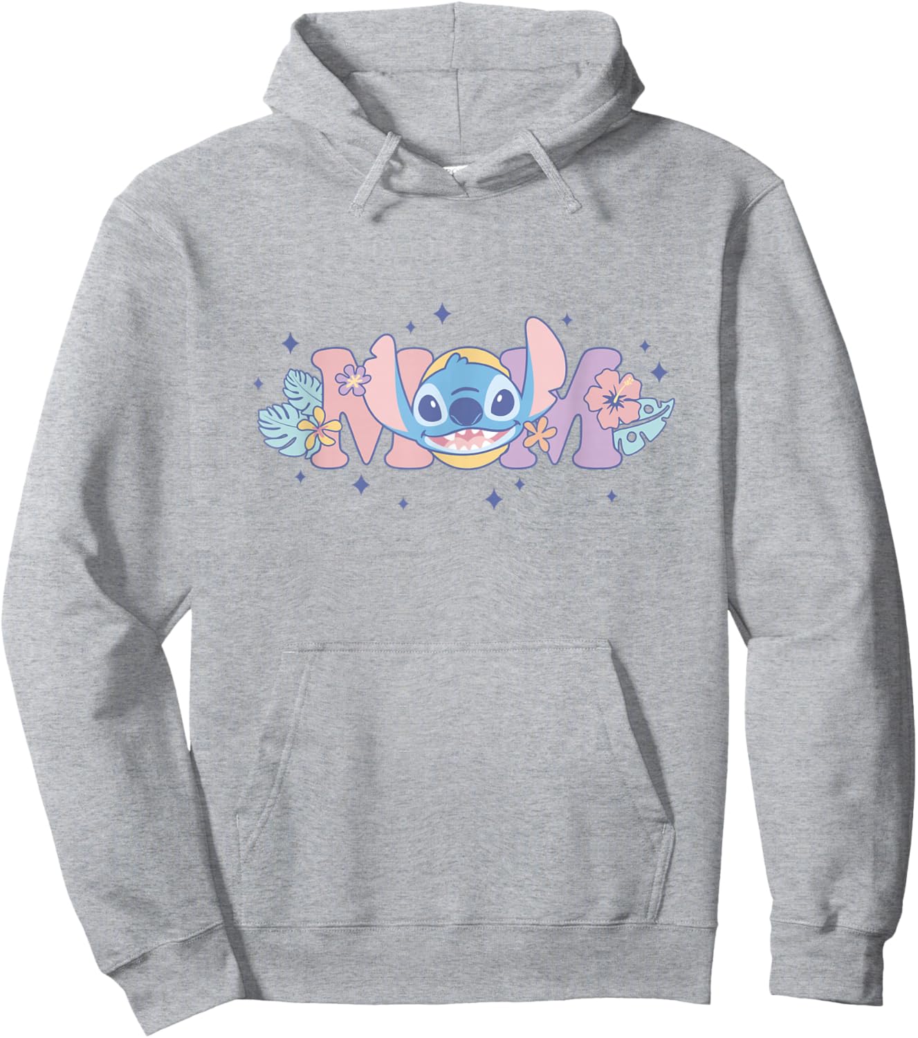 Disney Lilo & Stitch Mom Cute Stitch Floral Pastel Colors Hoodie - Hoodie | Ash