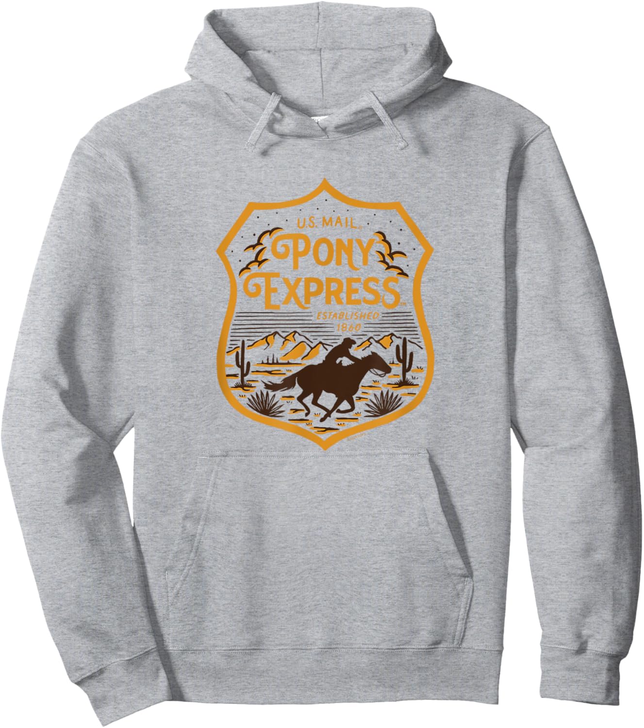 USPS - Pony Express U.S. Mail Desert Ride Badge Hoodie - Hoodie | Ash